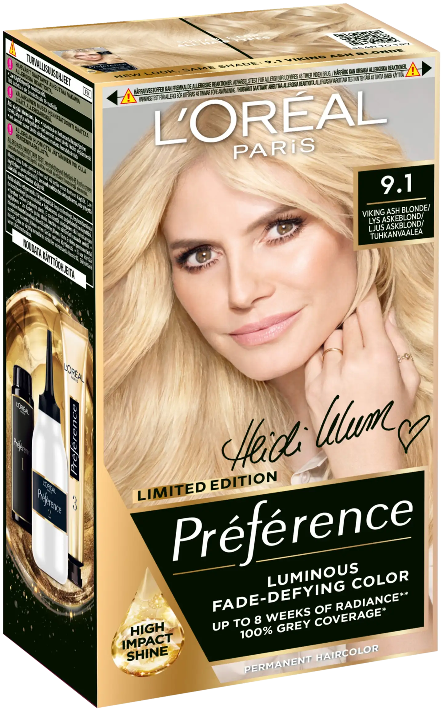 L'Oréal Paris Préférence Kestoväri Hiuksille normaaleille hiuksille 9.1 Viking Ash Blonde 1 pc - 2