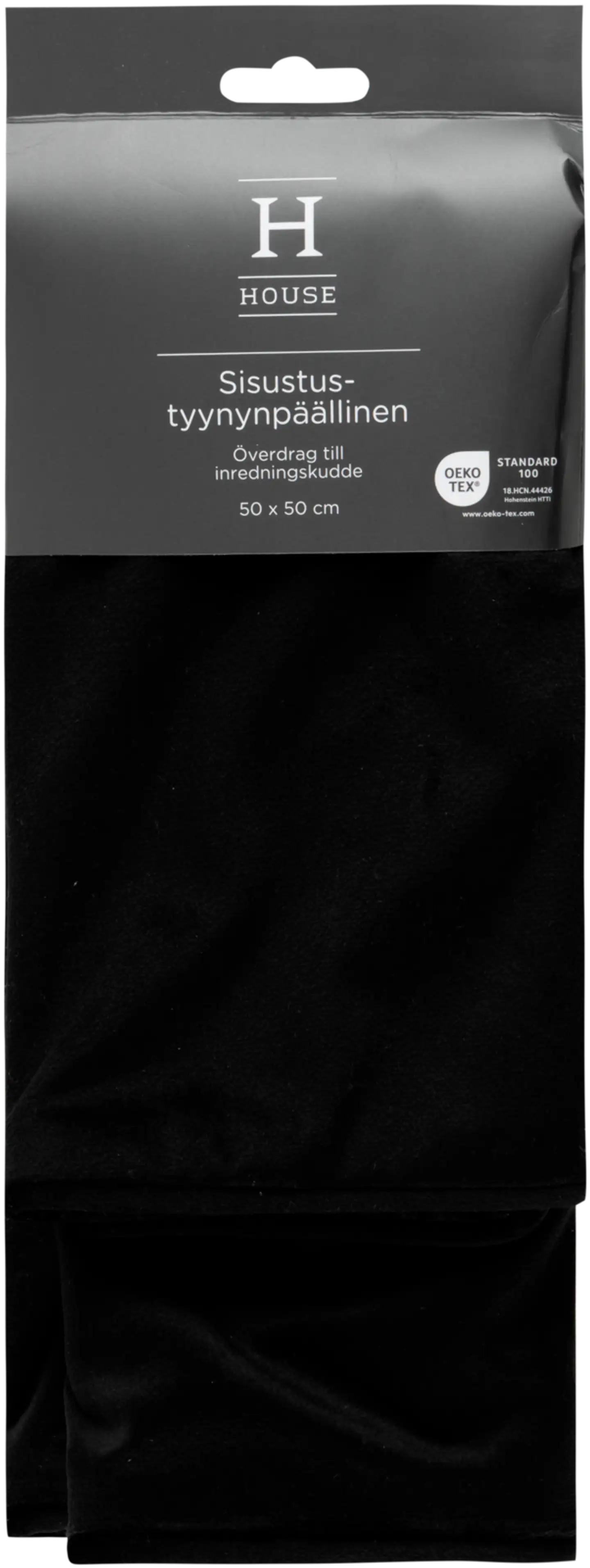 House sisustustyynynpäällinen Velvet 50x50 cm musta - 2