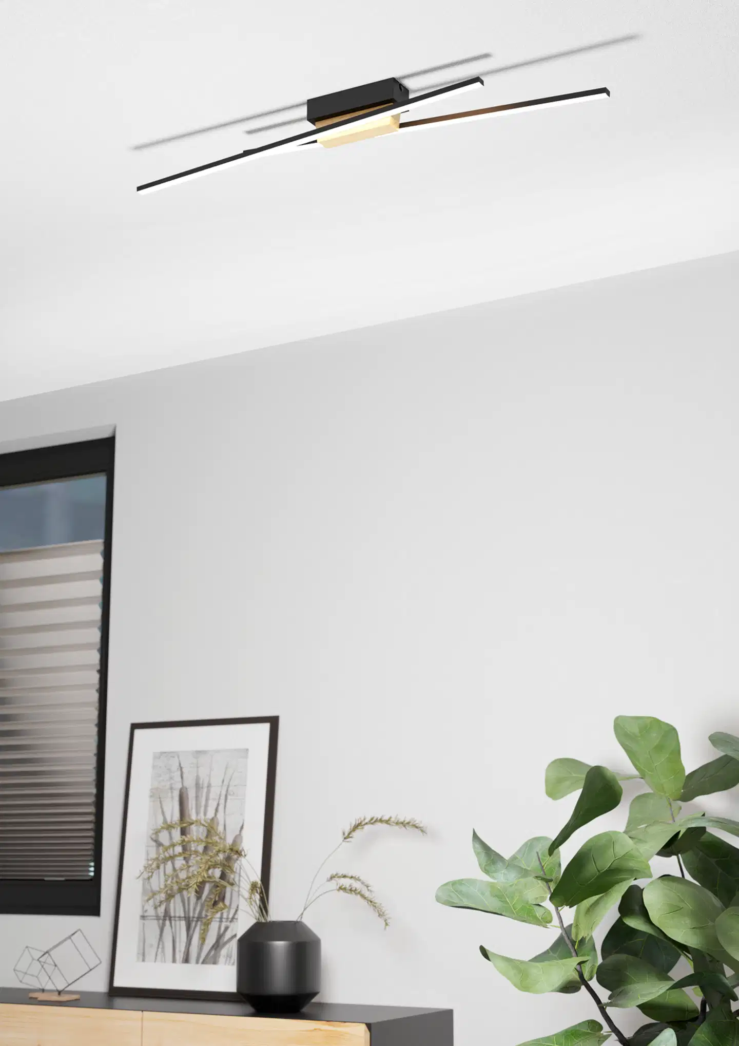 EGLO Kattovalaisin Panagria led 2x13W 93,5x7,5cm musta/puu - 6