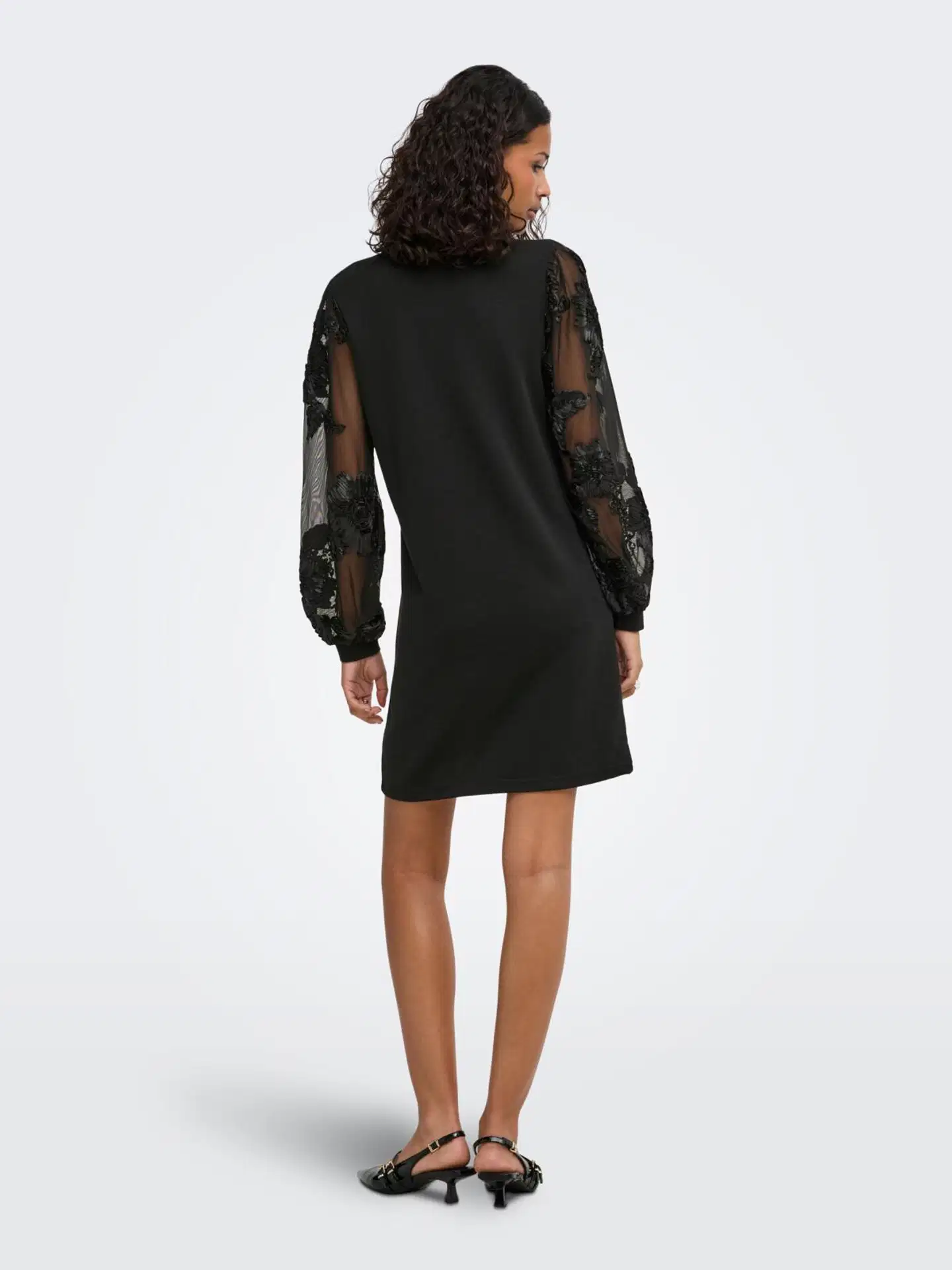 JDY naisten mekko Jdyfairview - Black CASA LACE SLEEVE - 5