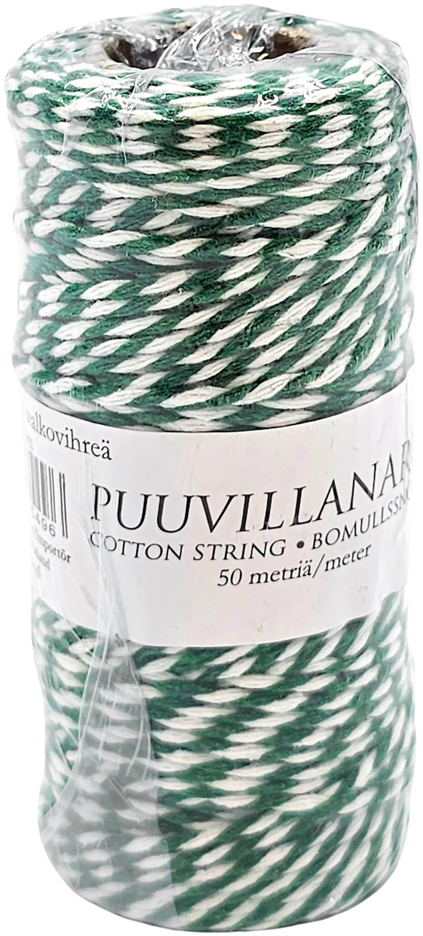 J.K. Primeco puuvillanaru 2mm x 50m valkovihreä