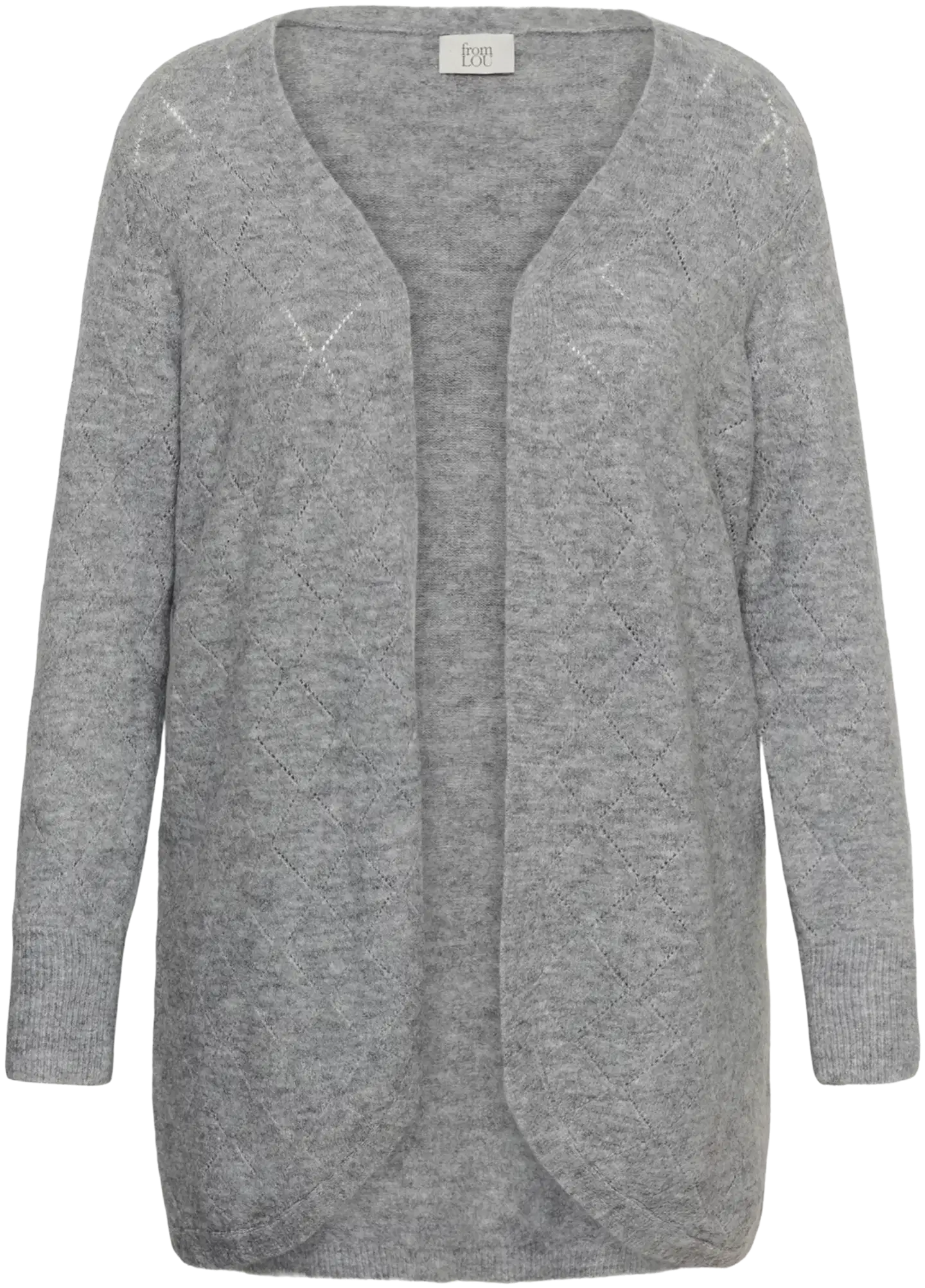 From Lou naisten pluskoon neuletakki Flanna - Grey Melange - 1