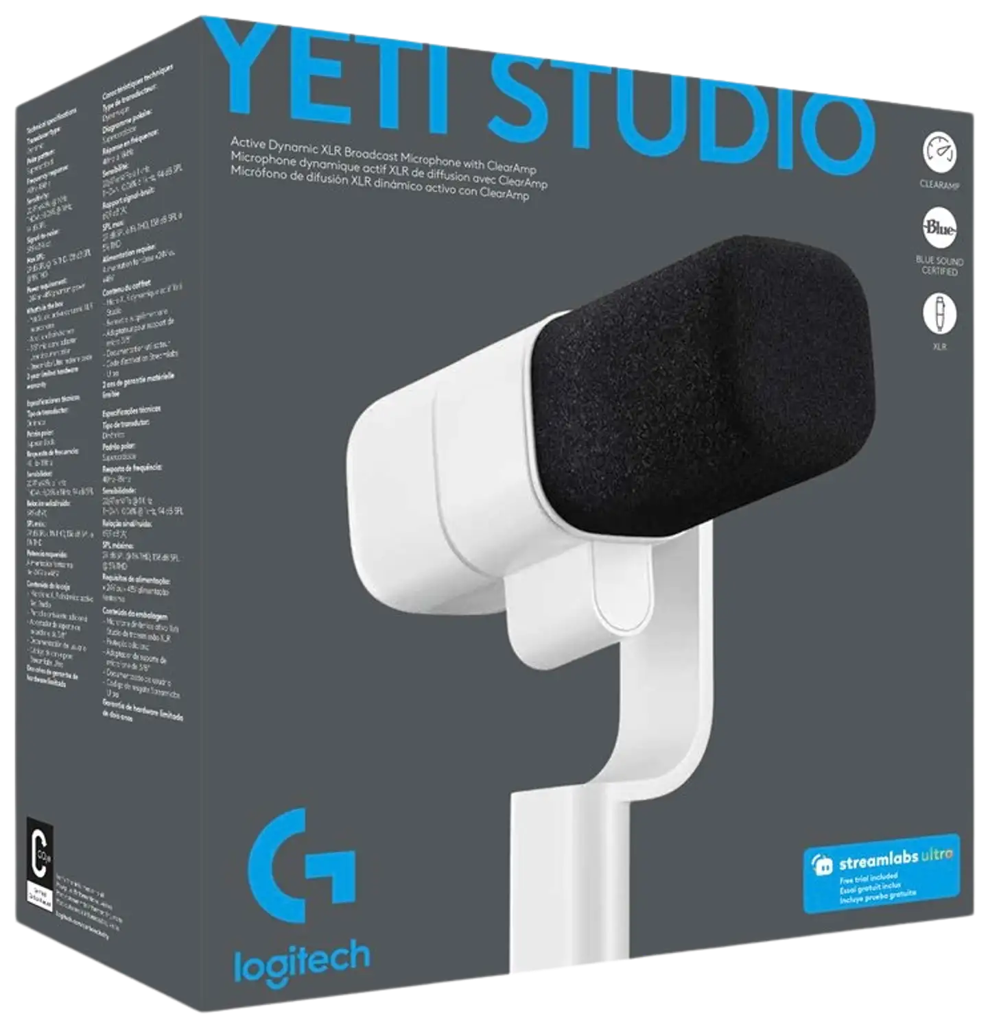 LOGITECH G Yeti Studio Active Dynamic XLR Broadcast Microphone with ClearAmp valkoinen - 7