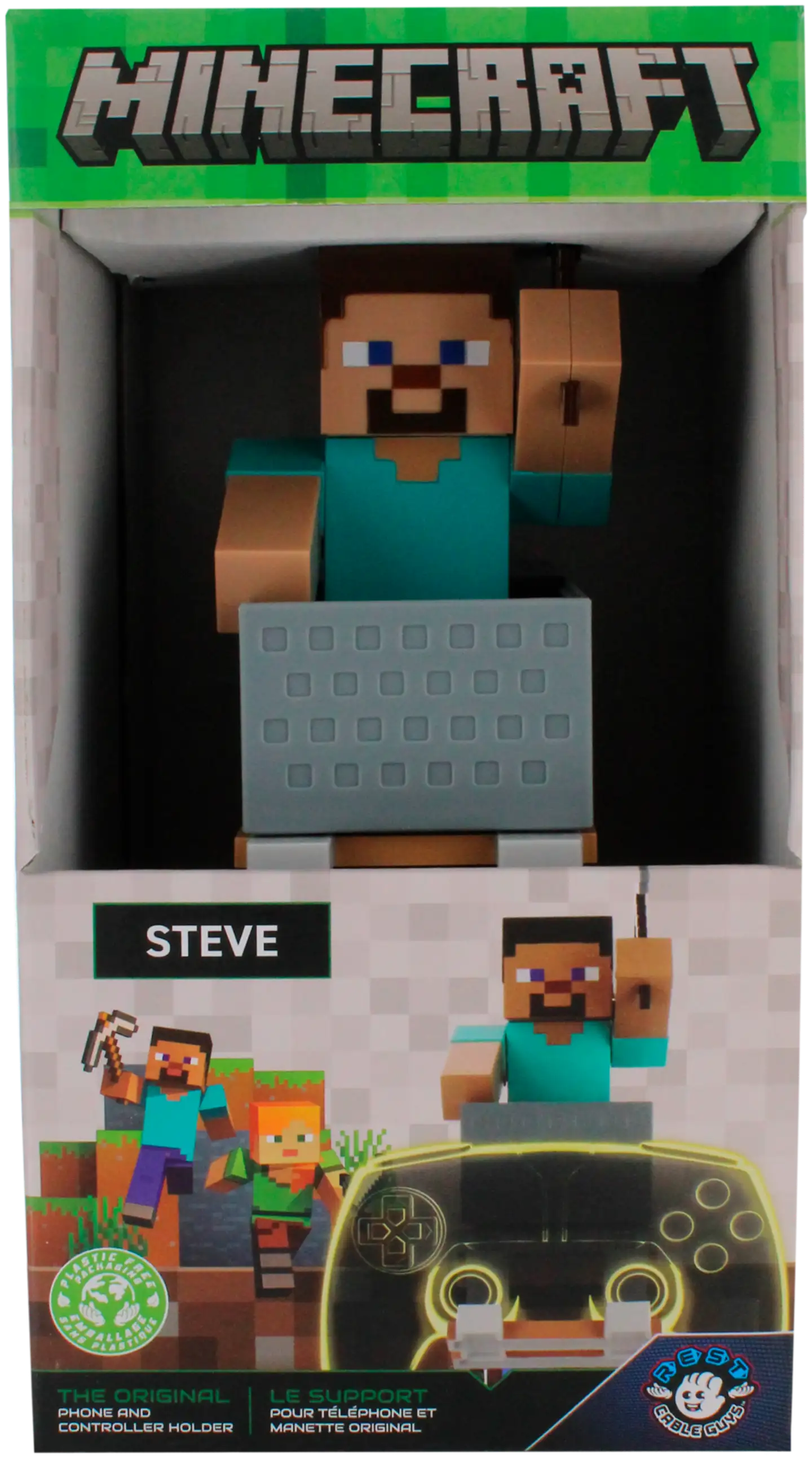 Cable Guys Ohjain/puhelinteline Minecraft Steve - 7