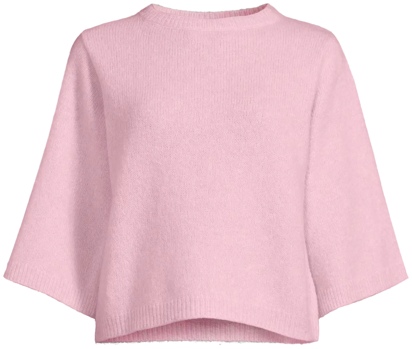 WKLY. naisten lyhythihainen neulepusero villasekoite 213W362688 - Lt pink - 2
