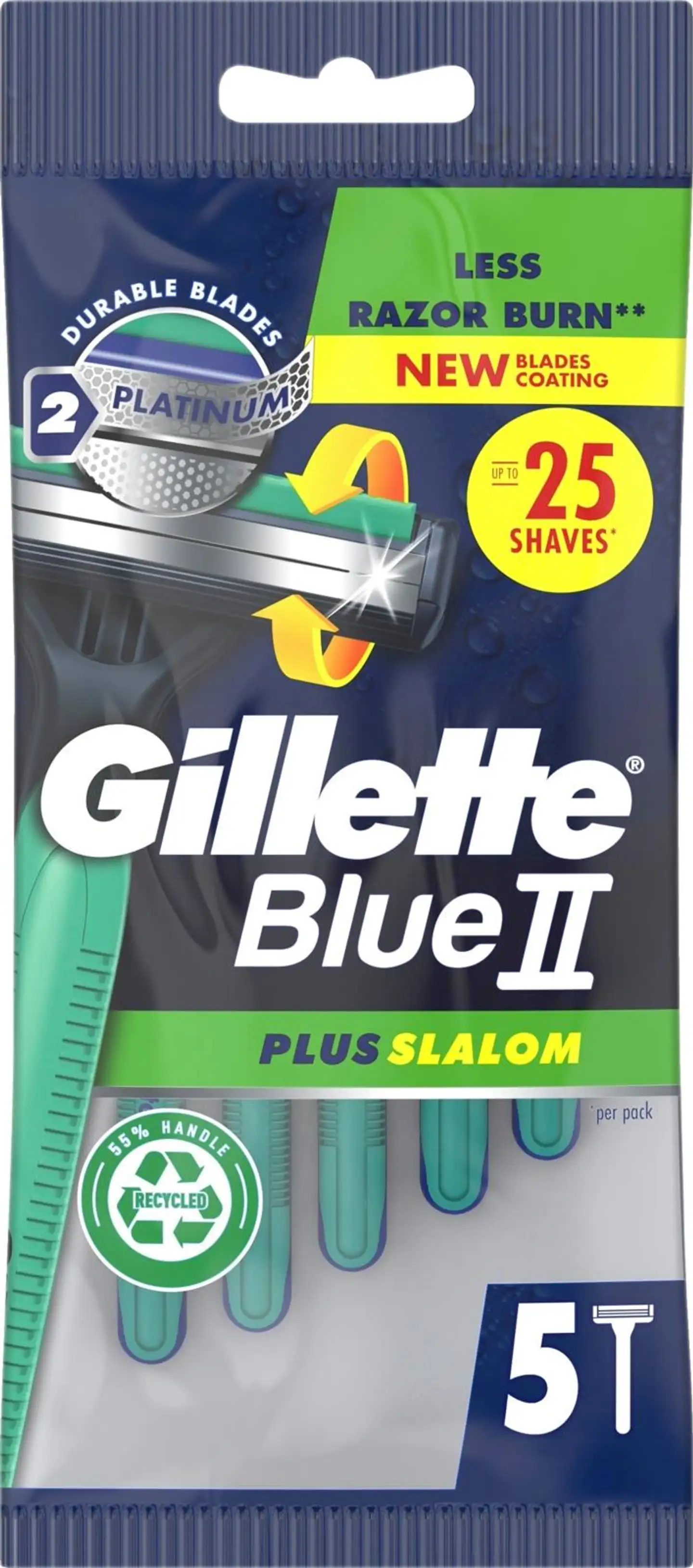 Gillette 5kpl BlueII Plus Slalom varsiterä