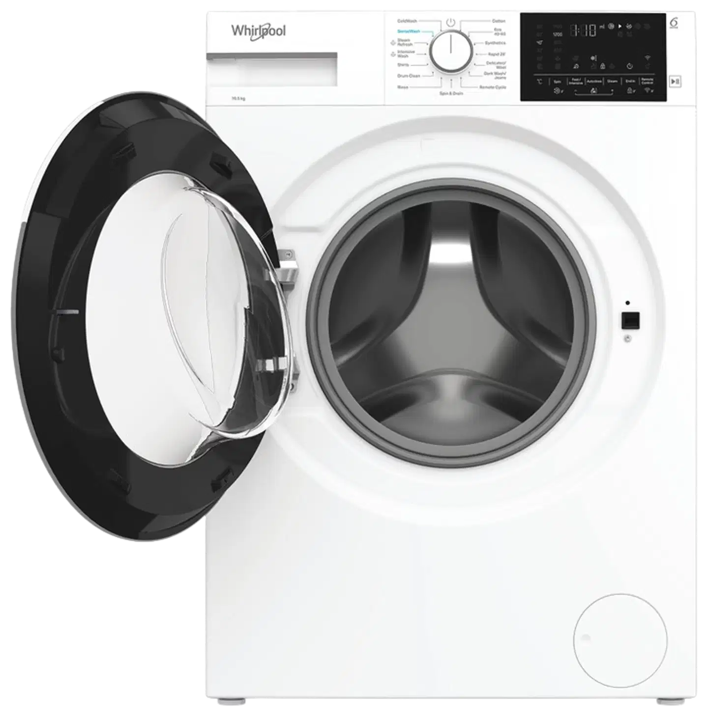 Whirlpool edestä täytettävä pyykinpesukone SM 06W EE, 10,5 kg, valkoinen - 2