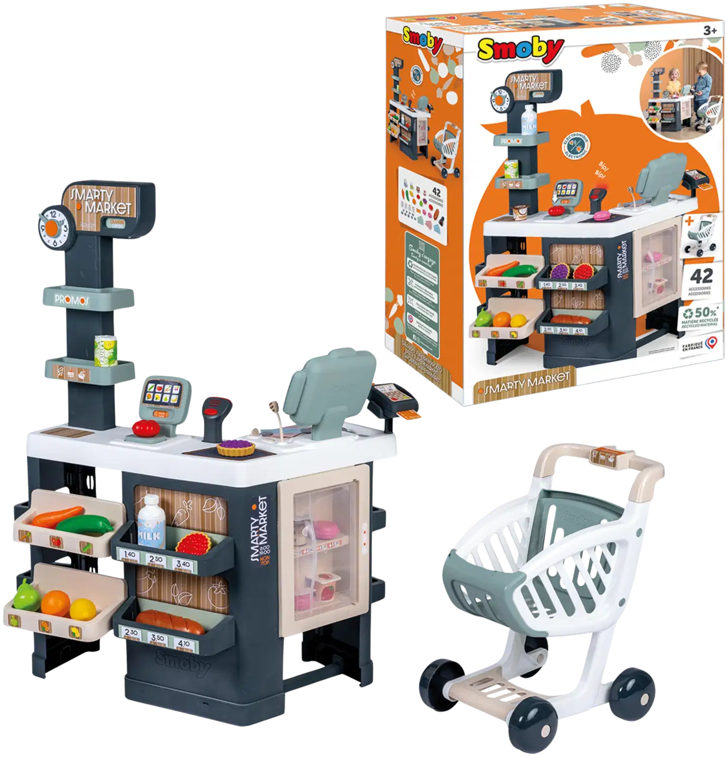 Smoby Smarty Market, leikkikauppa hauskoihin kauppaleikkeihin - 1