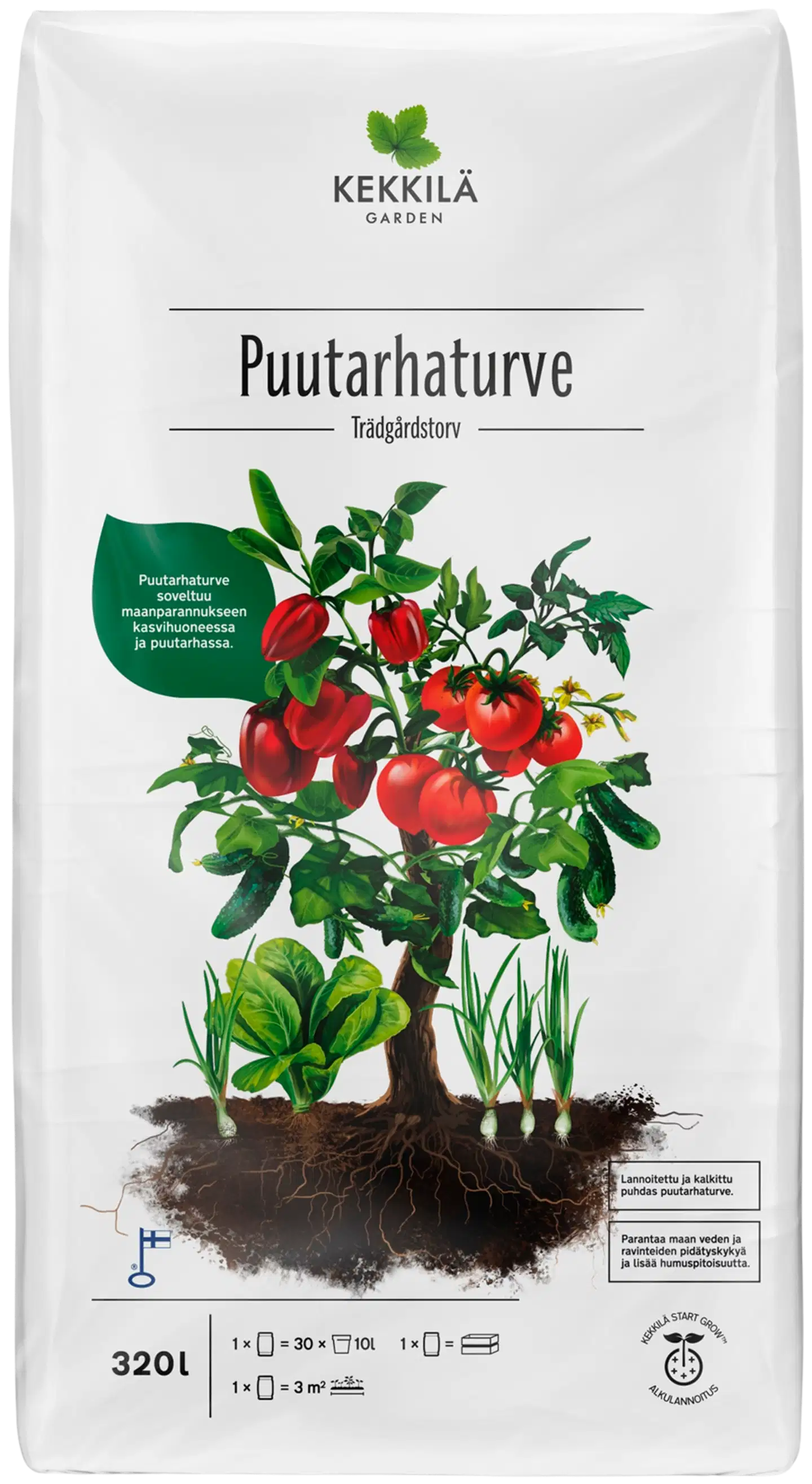 Kekkilä Puutarhaturve 320 l, lava 21 säkkiä - 2