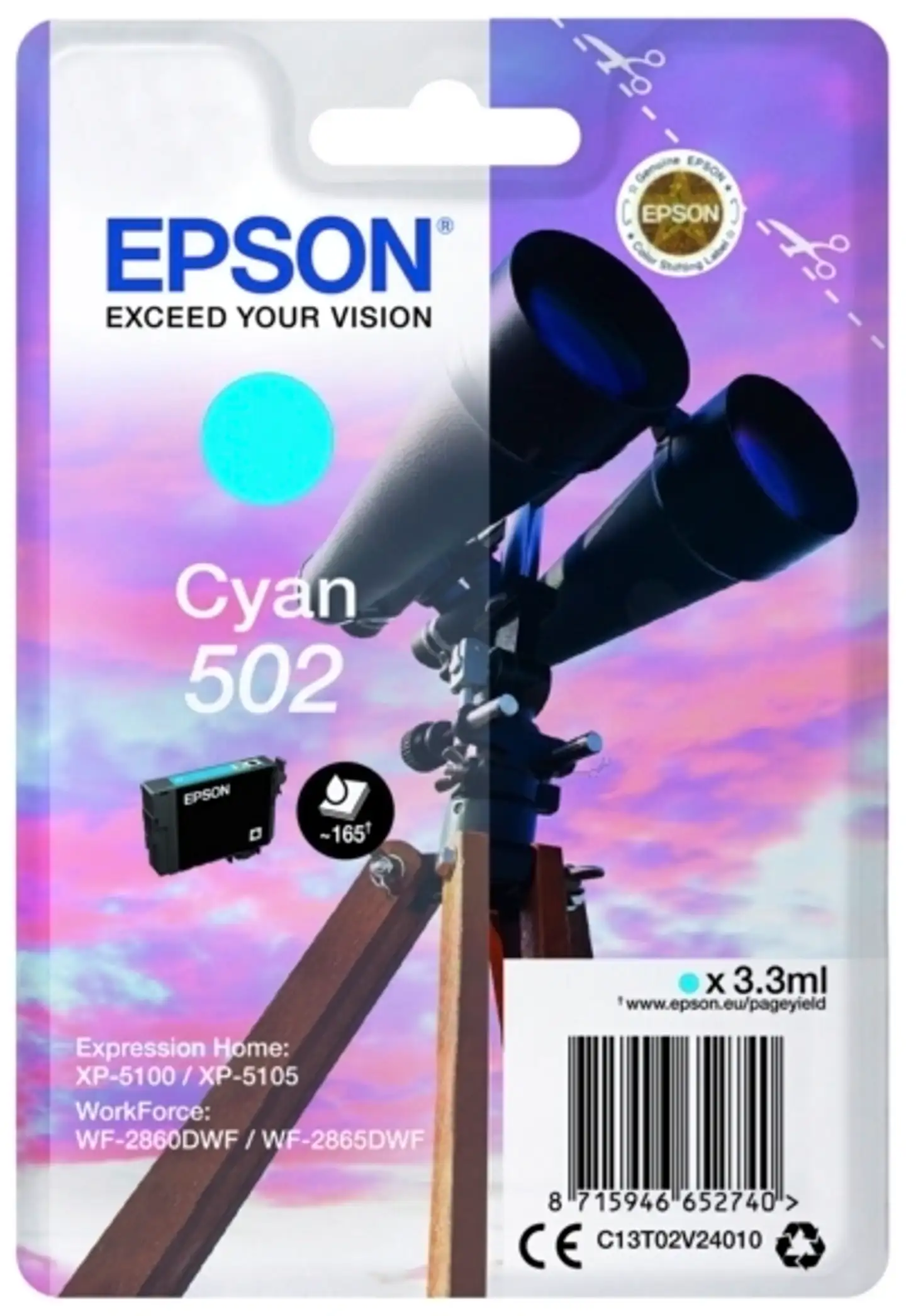 Epson 502 mustepatruuna syaani