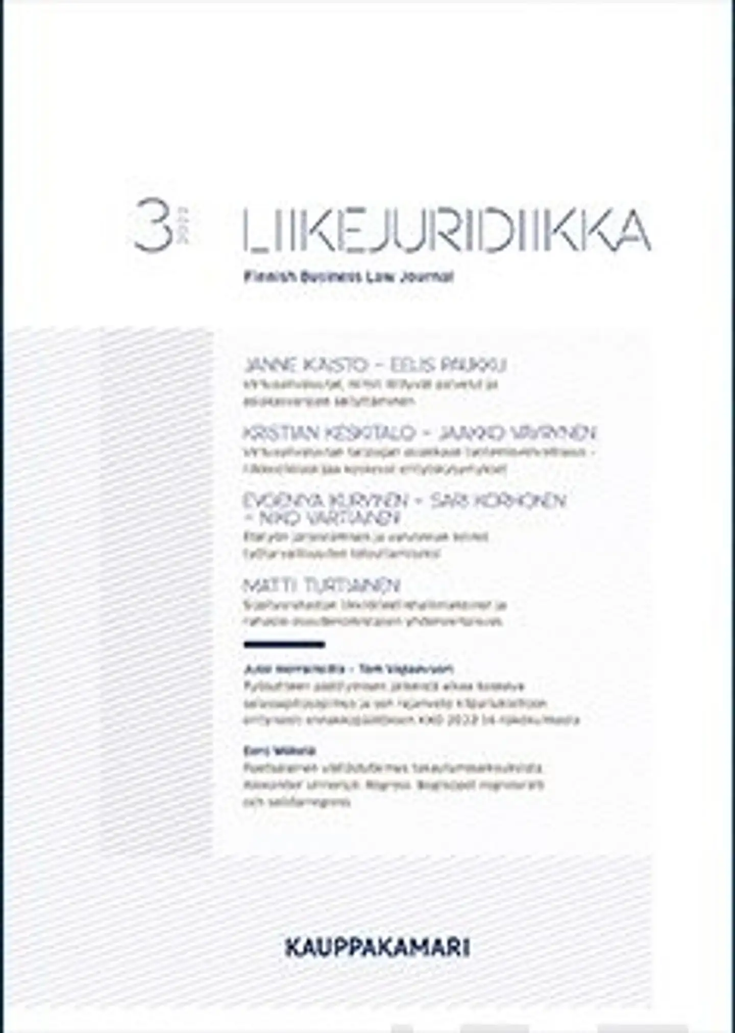 Liikejuridiikka 3/2022