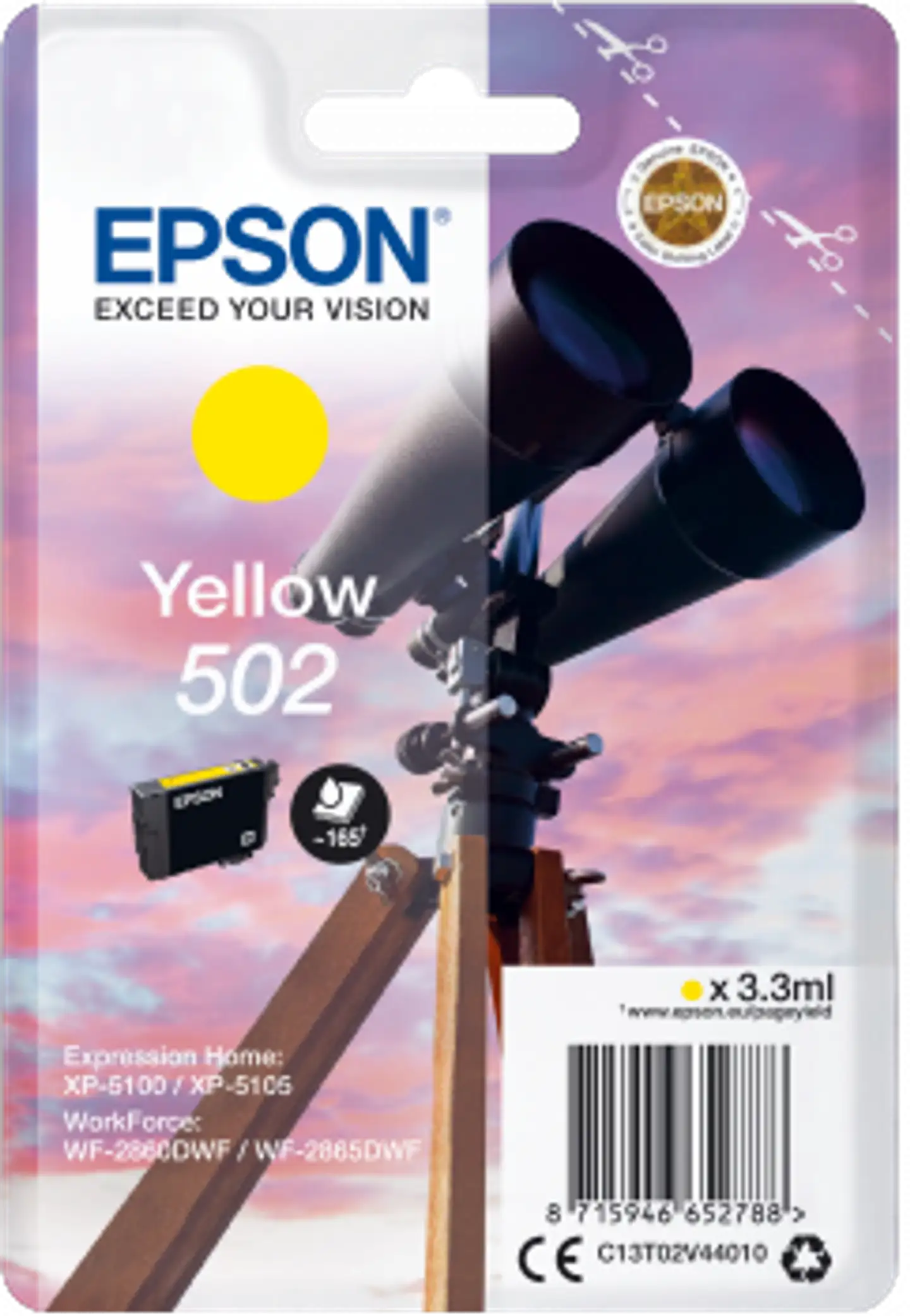 Epson 502 mustepatruuna keltainen