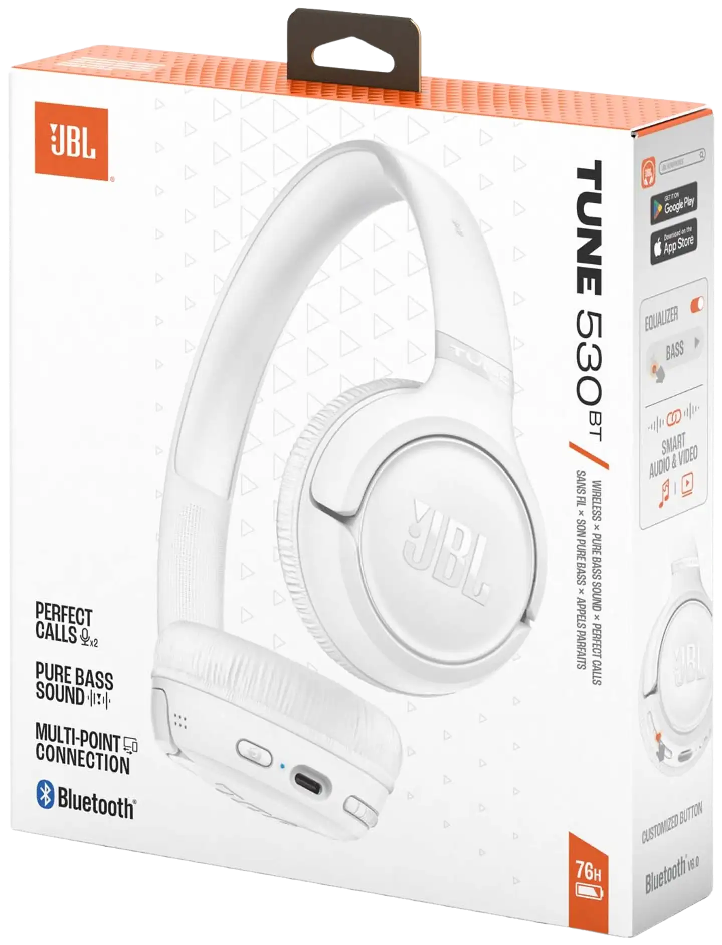 JBL langattomat sankakuulokkeet Tune 530BT valkoinen - 9