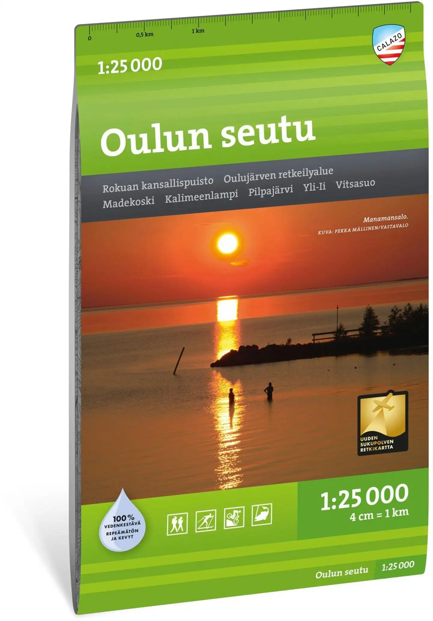 Oulun seutu, Rokua, Oulujärvi 1:25 000 vedenkestävä retkeilykartta