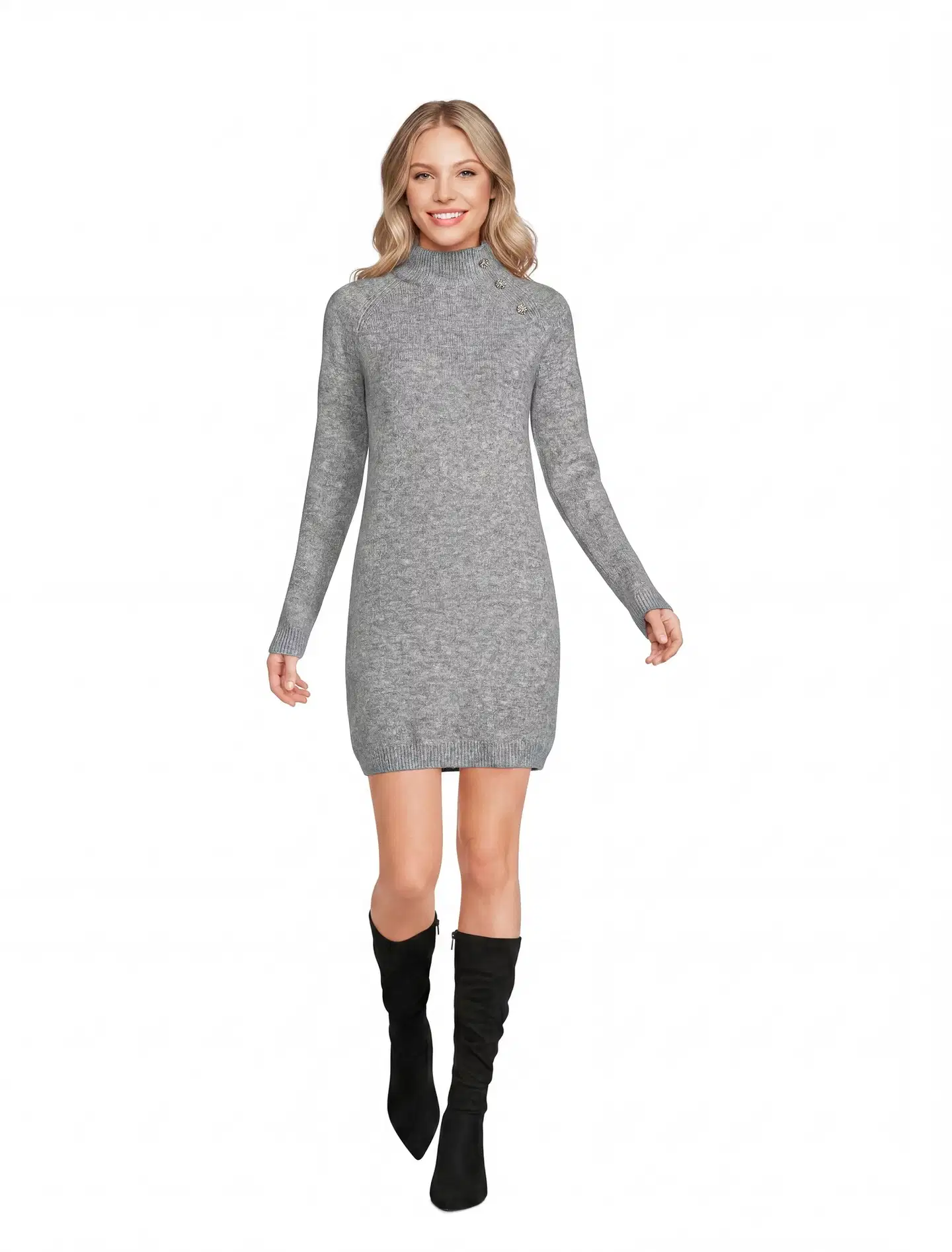 House naisten neulemekko soft 213H264003 - grey - 1