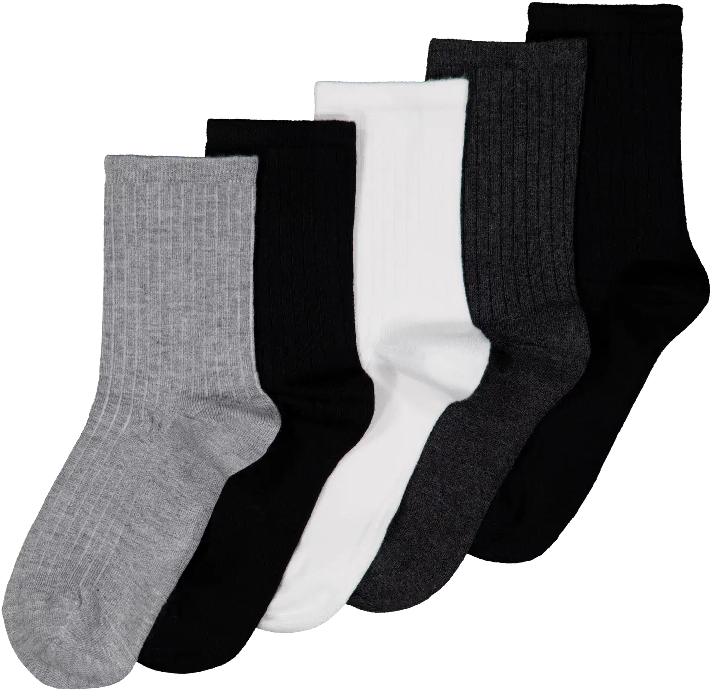 House naisten nilkkasukat 214H062603 5-pack - BLACK/WHITE/GREY