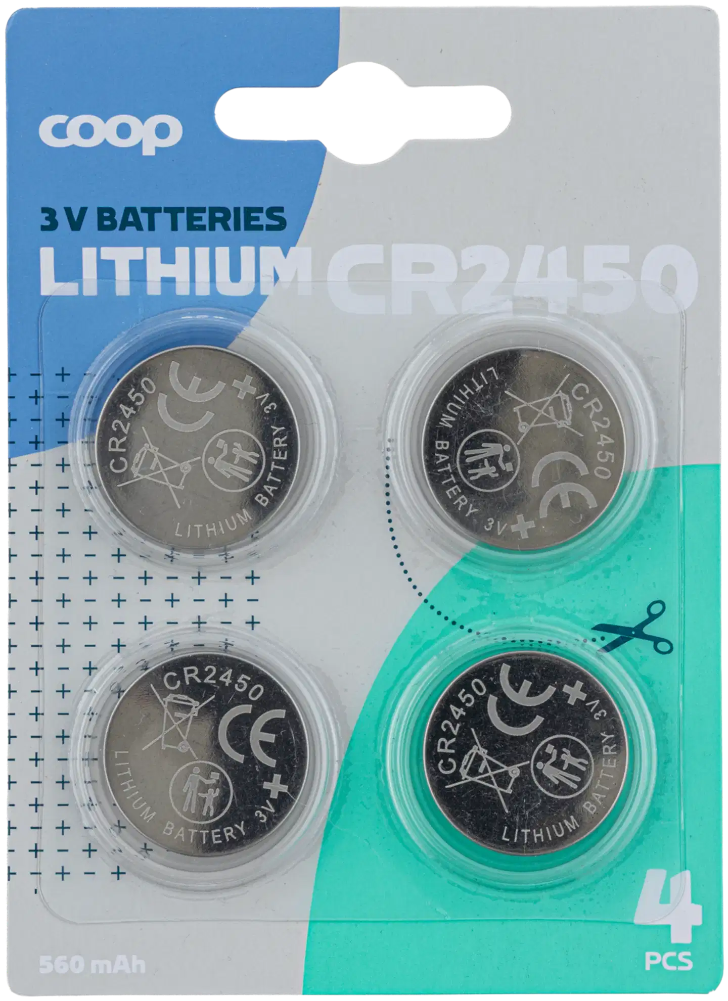 Coop litiumparisto 3V CR2450 4 kpl