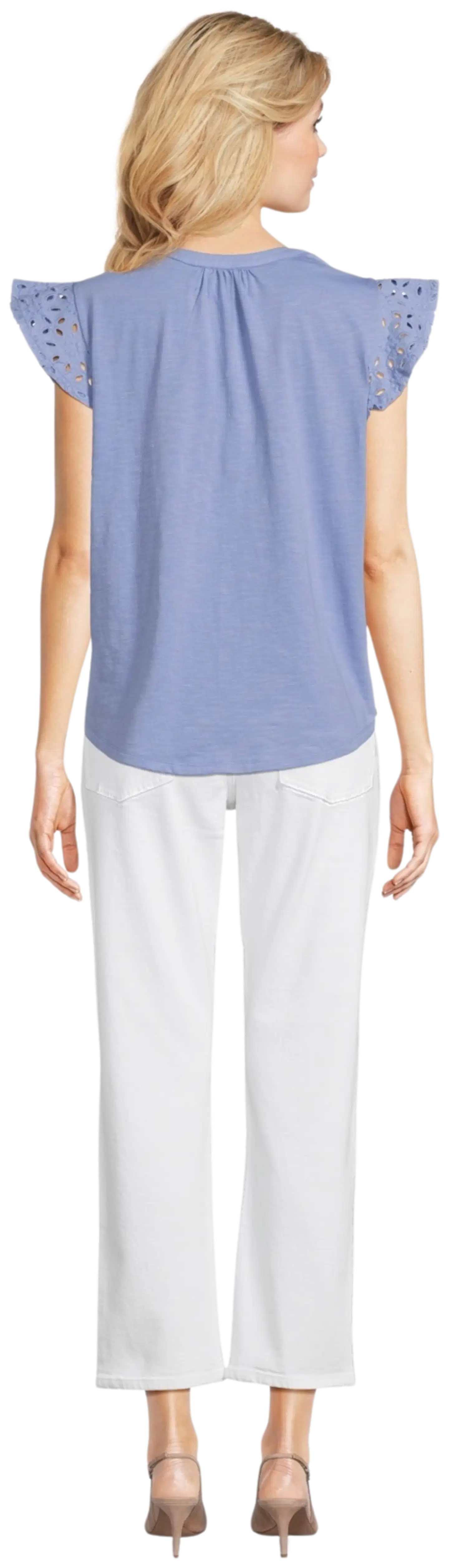 Margaux Riviera naisten pitsisomisteinen trikootoppi CG-116 - Lt.blue - 3