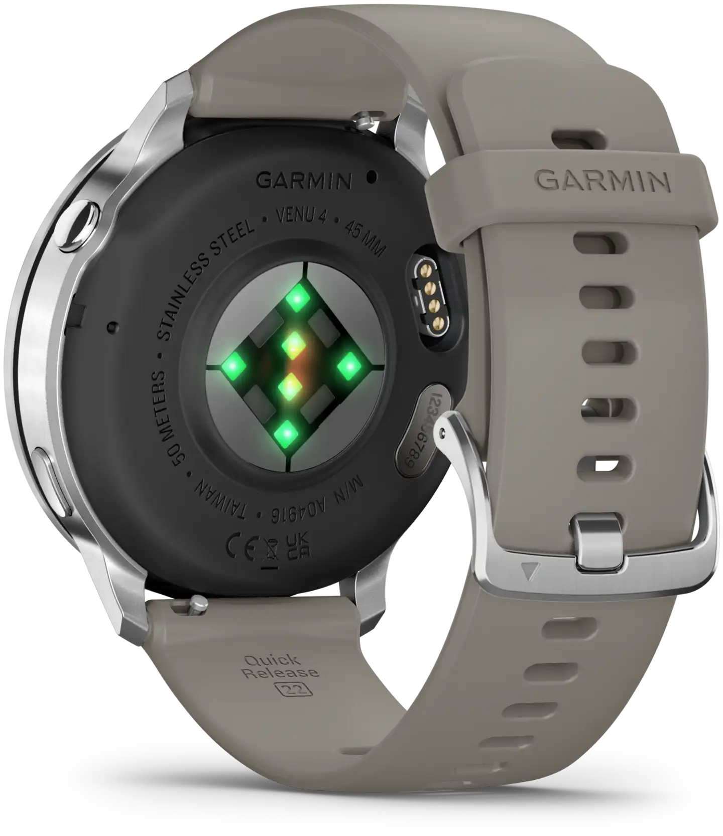 Garmin älykello Venu 4 – 45 mm, hopeanvärinen ja hopeanharmaa silikonihihna - 8