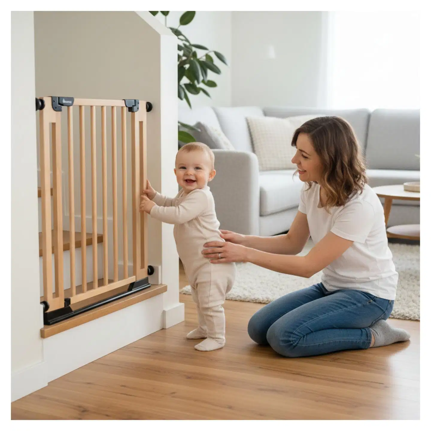 Hauck turvaportti puinen Clear Step Easyclose - 8