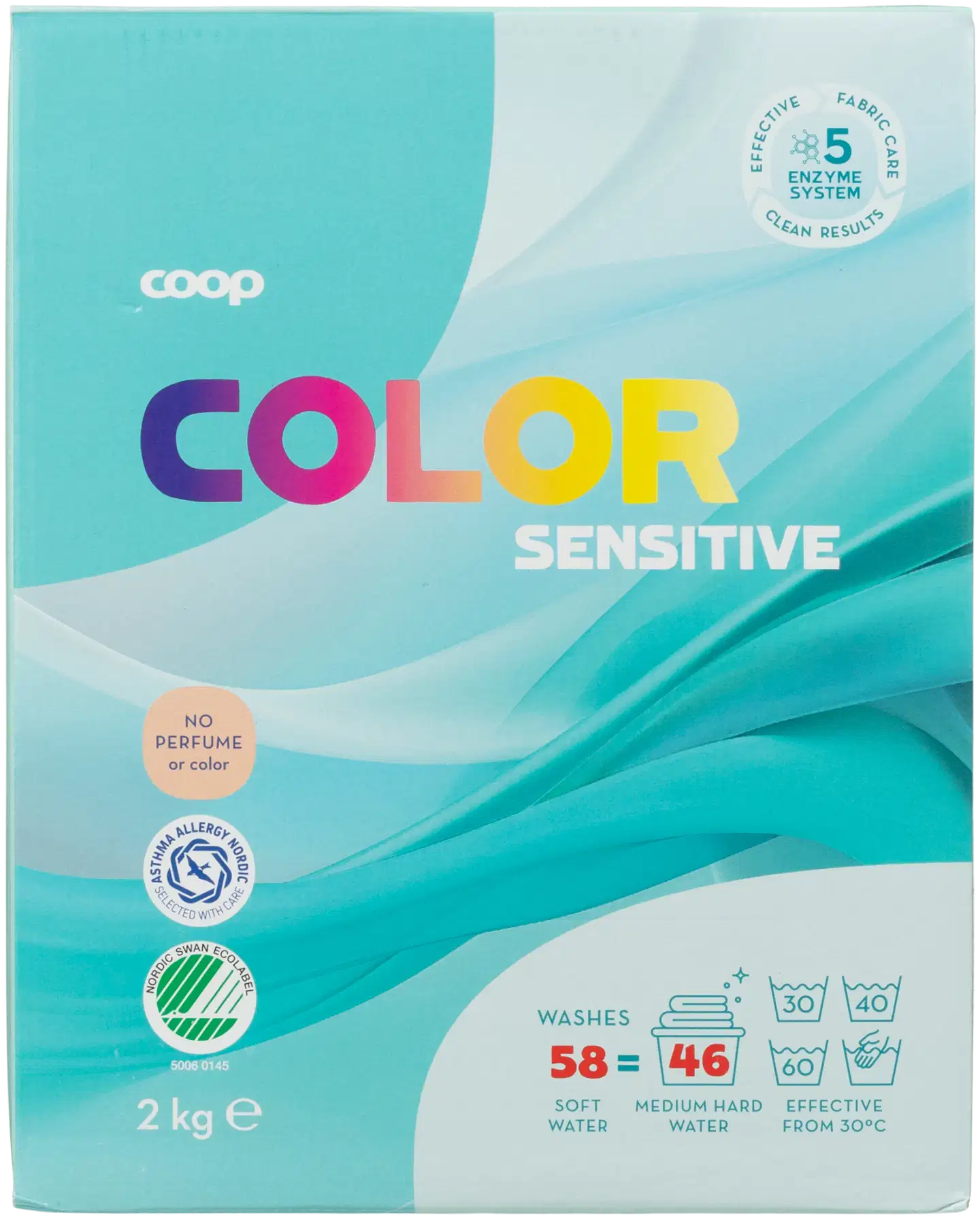 Coop Color Sensitive kirjopyykin pesujauhe 2 kg