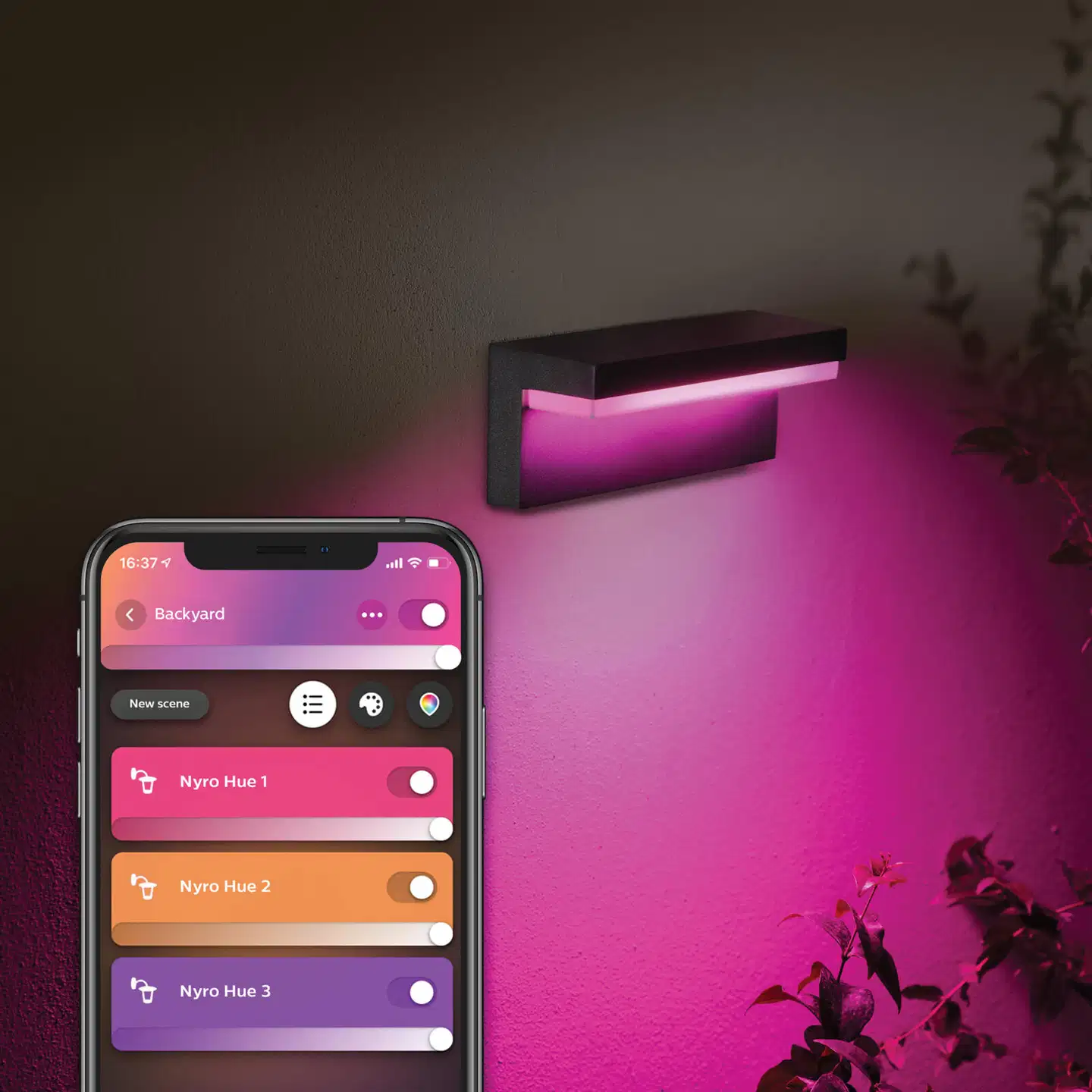 Philips Hue Nyro -seinävalaisin ulkokäyttöön 14W 2000-6500K 1020LM musta - 6