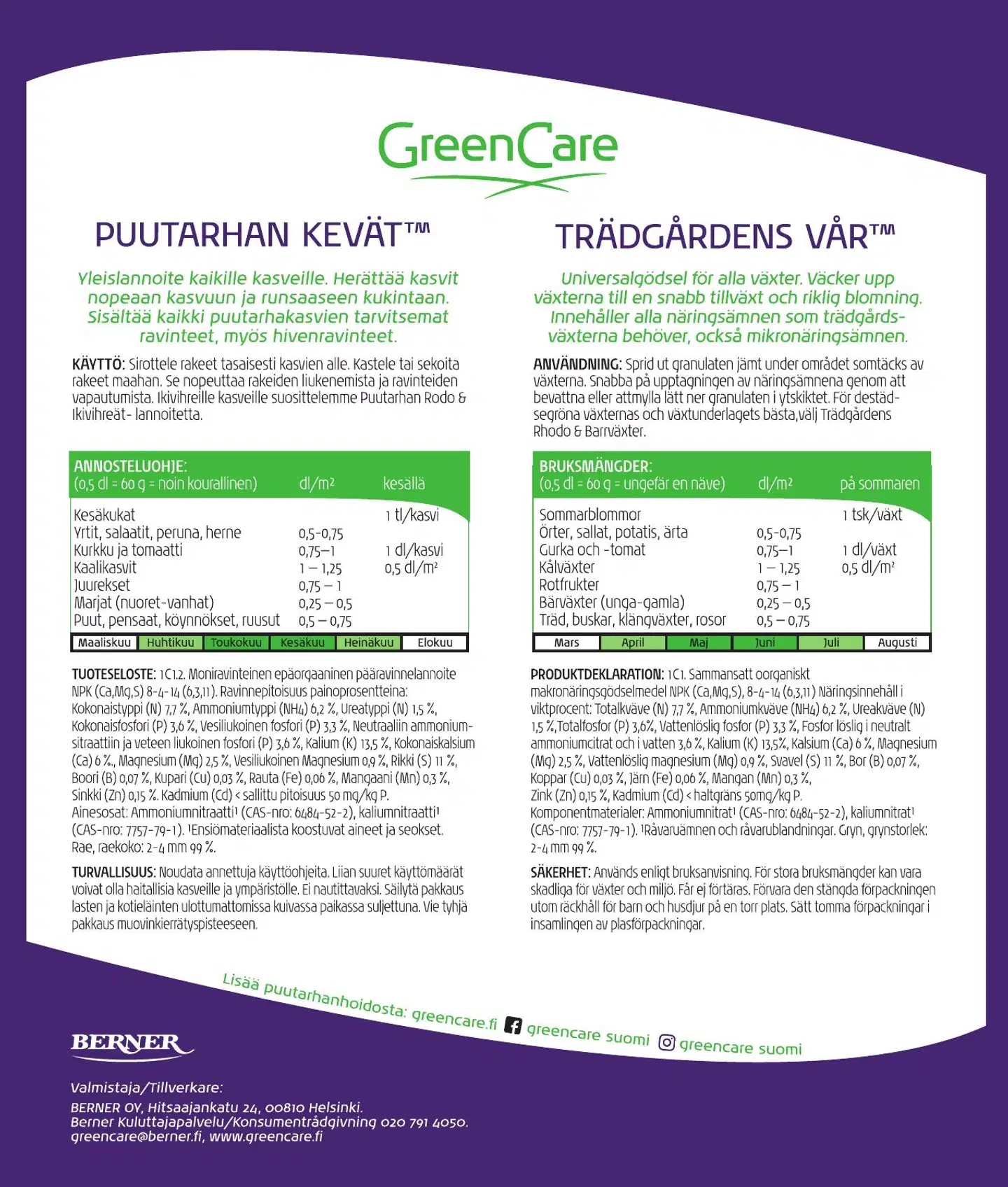 GreenCare 10kg Puutarhan kevät kivennäislannoite - 2