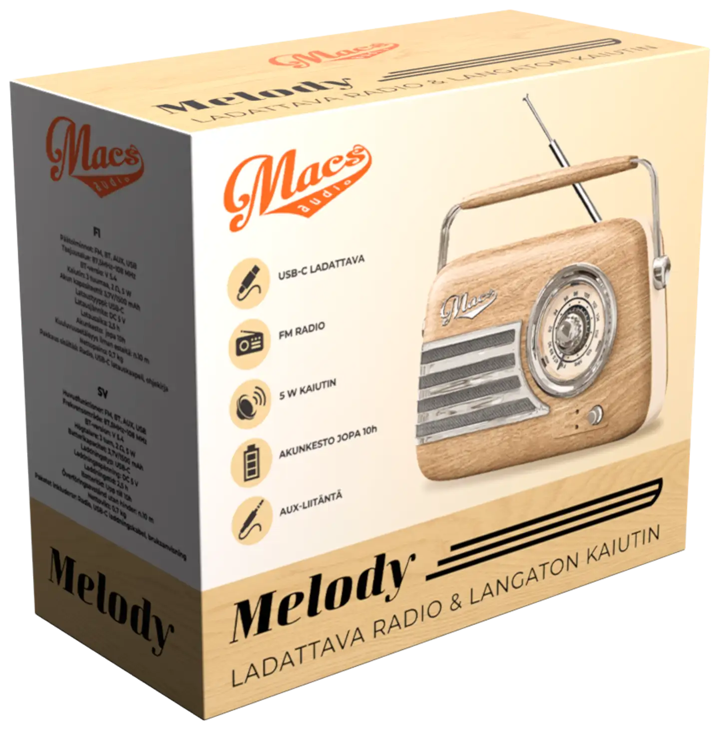 Macs radio Bluetooth kaiuttimella Melody puu - 2