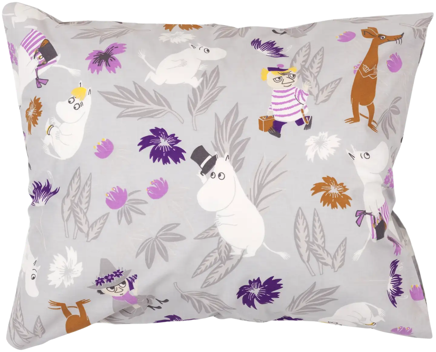 Moomin Arabia tyynyliina Kukkaloisto 50x60 cm harmaa lila