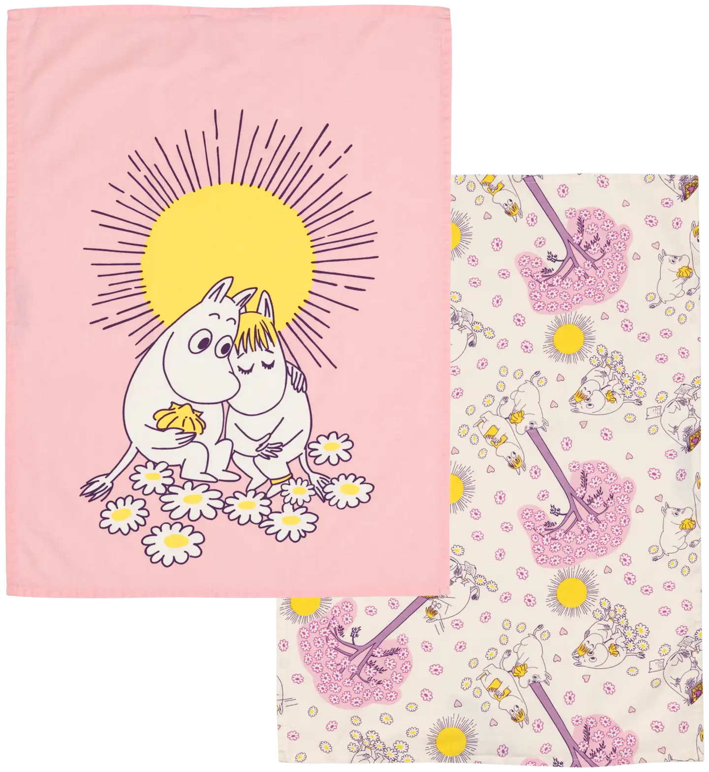 Moomin Arabia Muumi keittiöpyyhesetti 50x70 Sydänkäpyset GOTS - 1