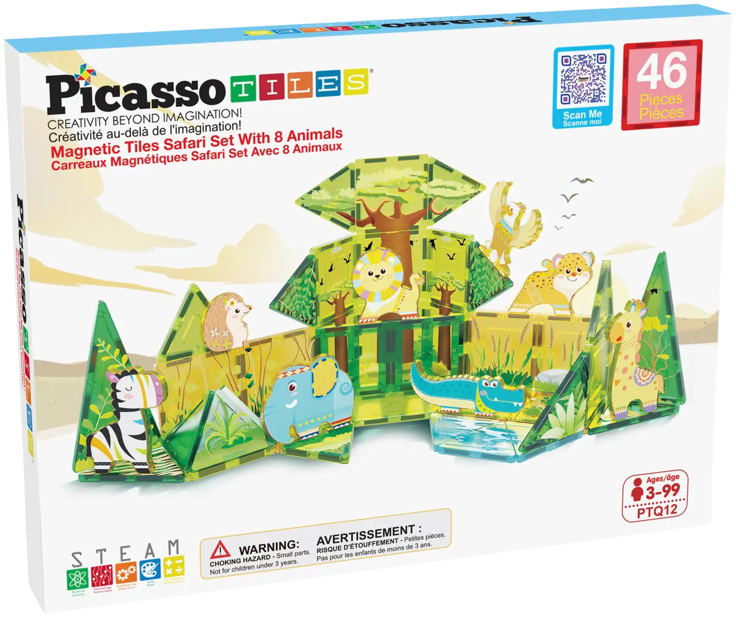 PicassoTiles magneettinen rakennussarja Safari 46 osa - 1