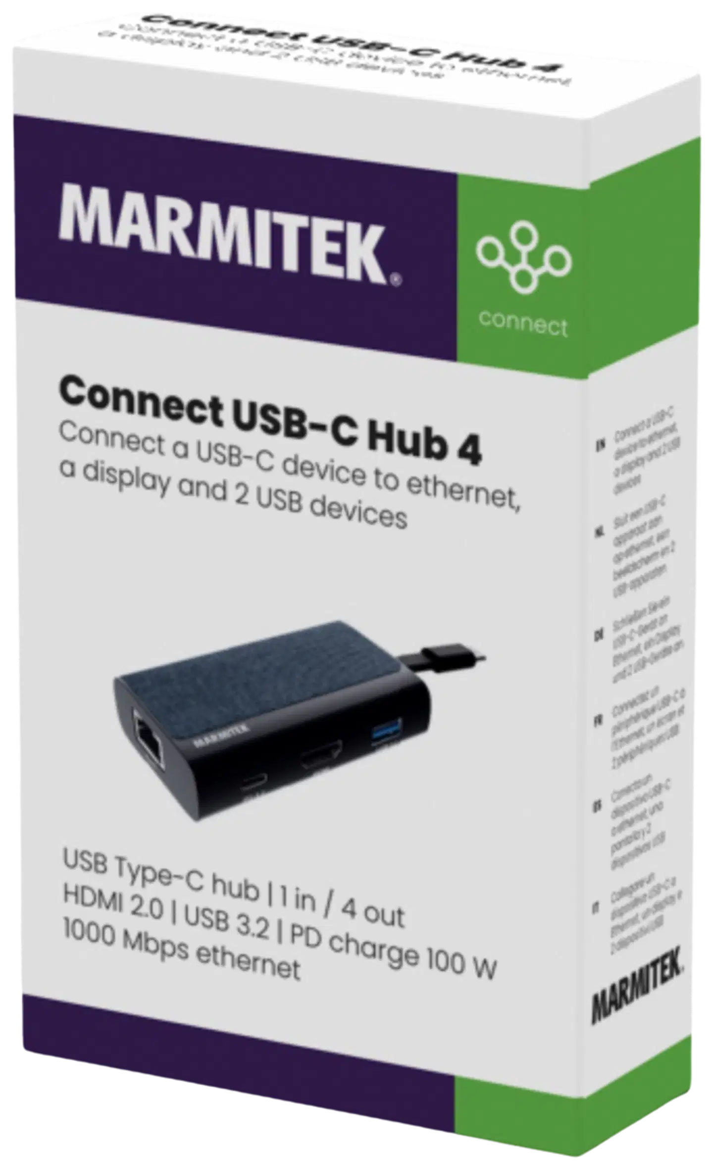 Marmitek USB-C-keskitin Connect Hub 4 -adapteri - 8