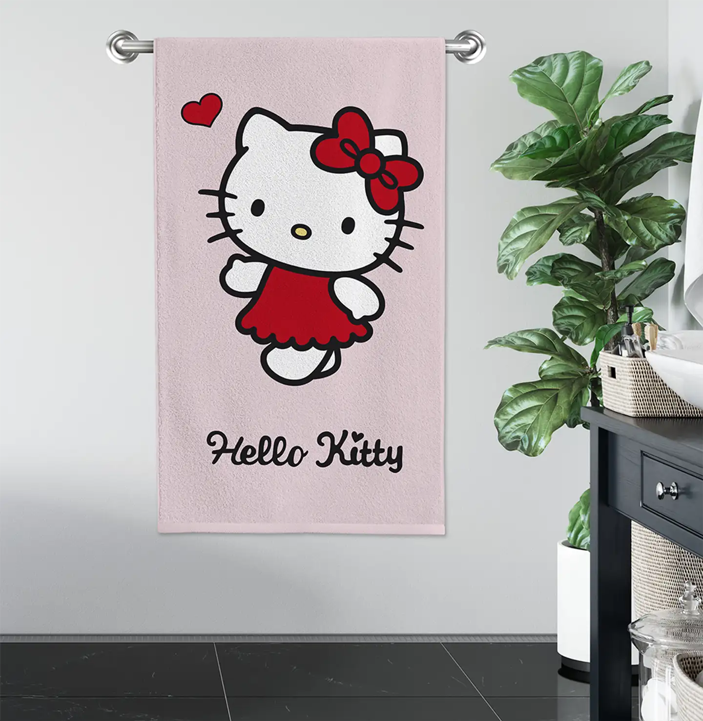 Hello Kitty lasten kylpypyyhe 70x140 cm pinkki - 7