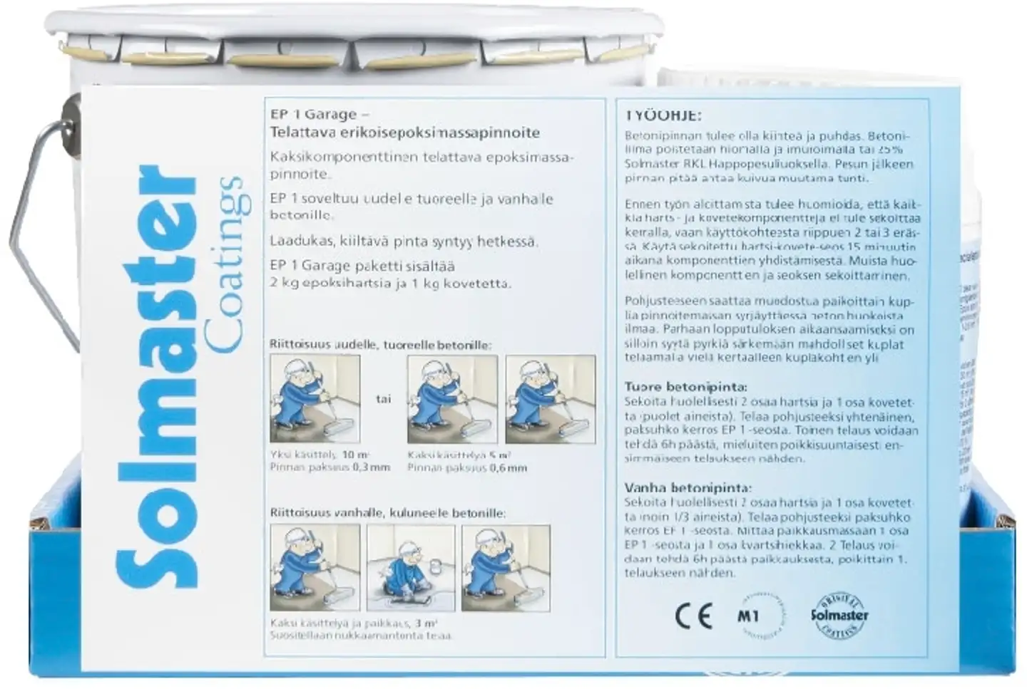 Solmaster epoksimassapinnoite EP 1 Garage 12kg 03 keskiharmaa - 2