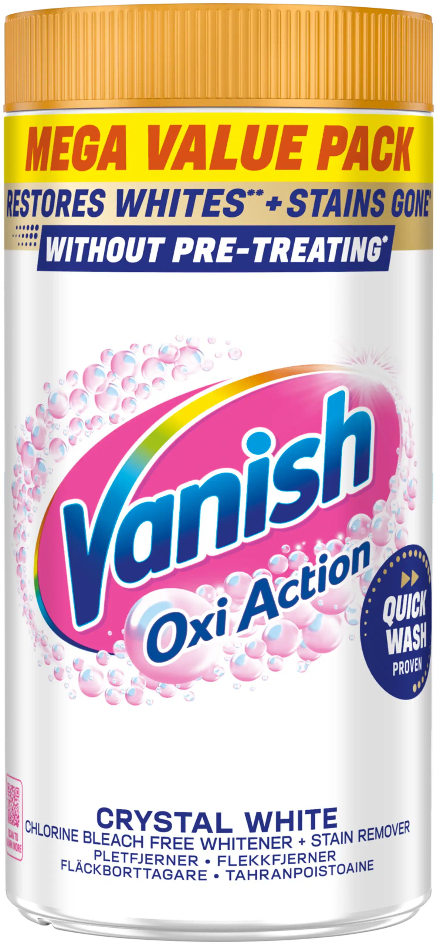 Vanish Crystal White valkopyykin pesutehoste ja tahranpoistojauhe 2kg