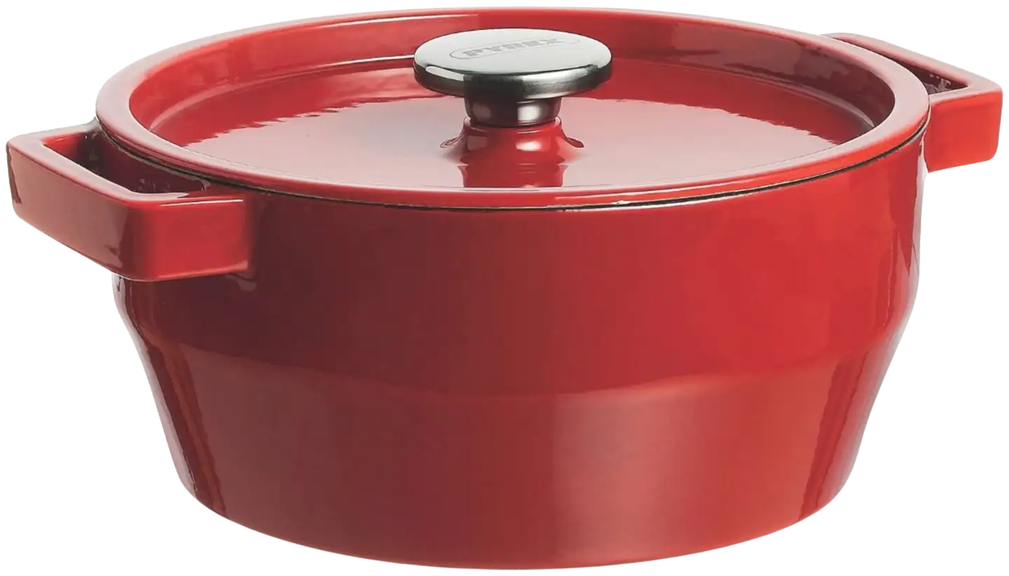 Pyrex valurautapata 4,0 l punainen - 1