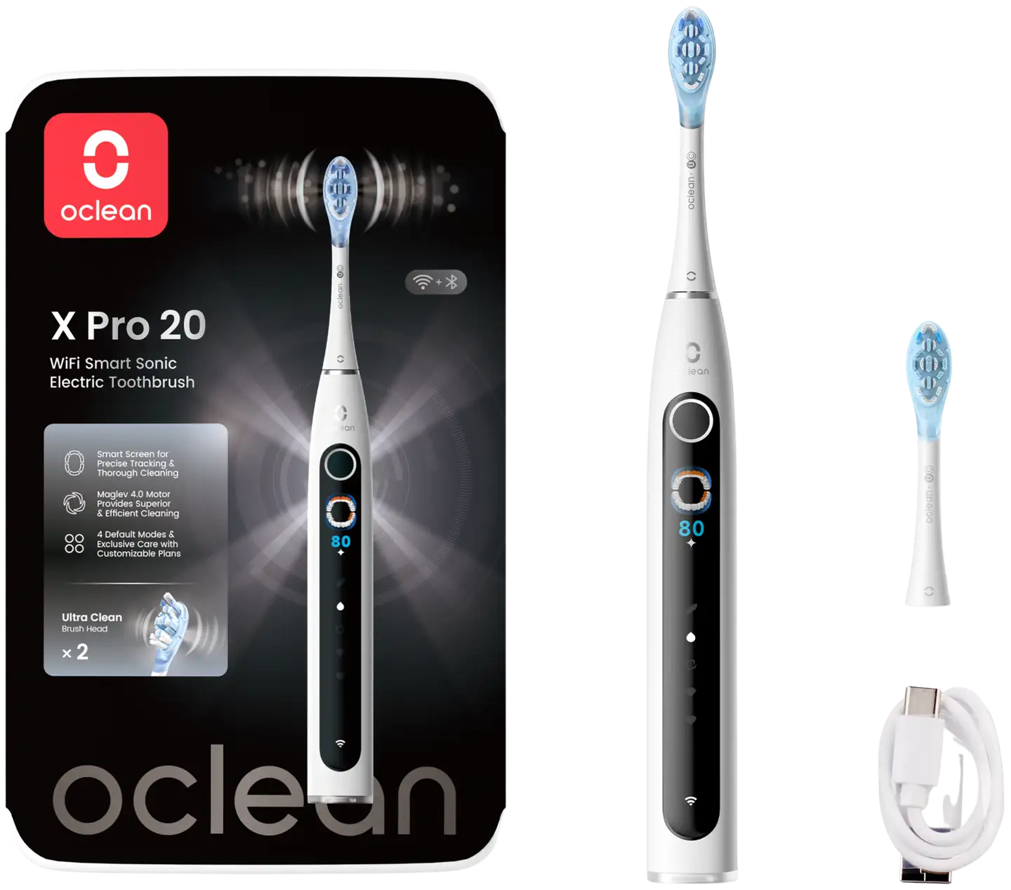 Oclean sähköhammasharja X Pro 20 valkoinen C01000736 - 10