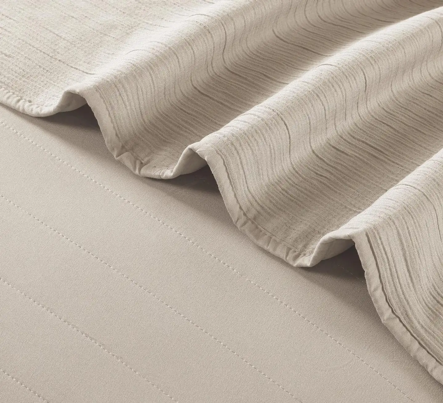 Home & Main päiväpeitto Gauze 160x260 cm vaalea beige - 3