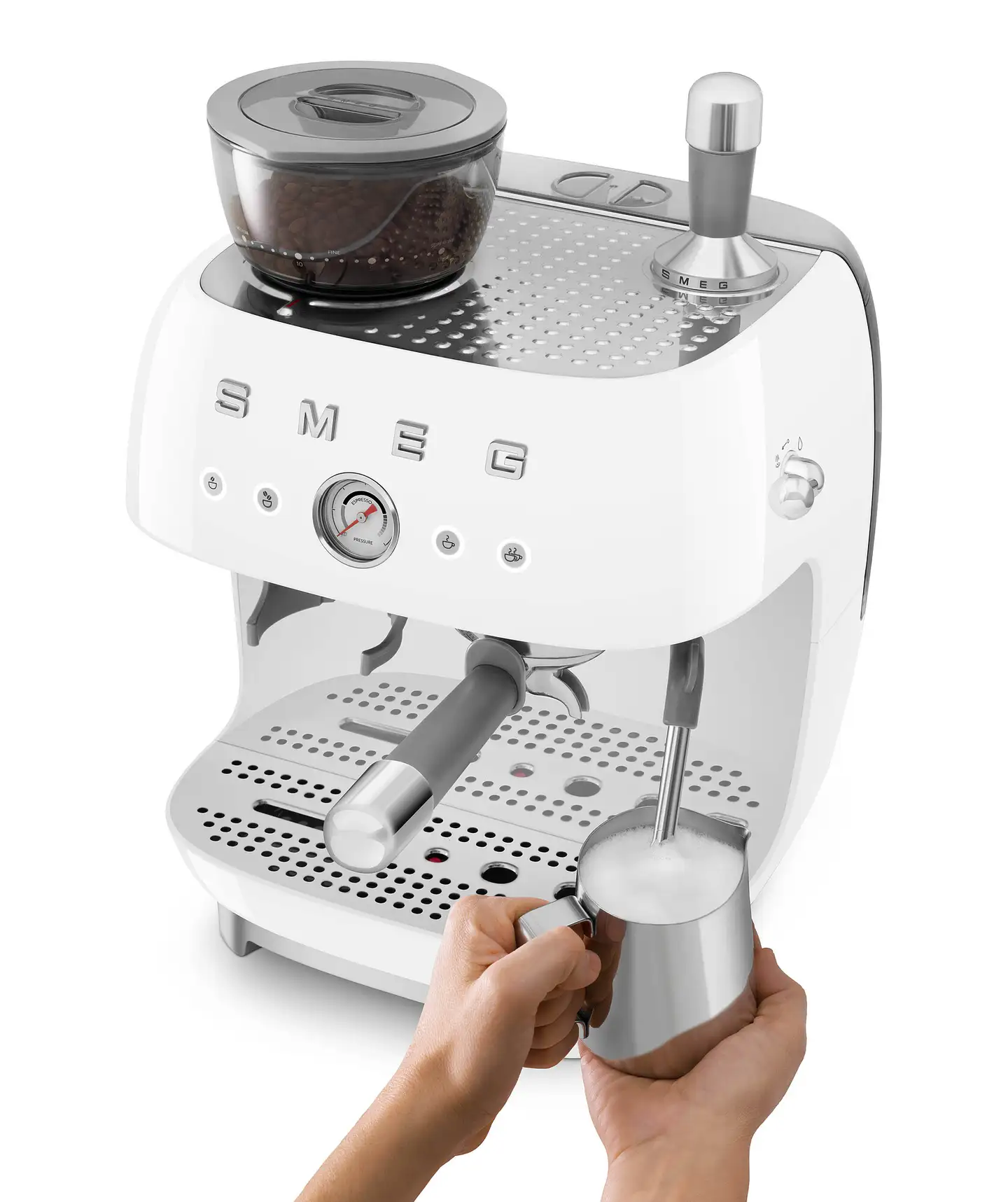 Smeg espressokeitin myllyllä valkoinen EGF03WHEU - 11