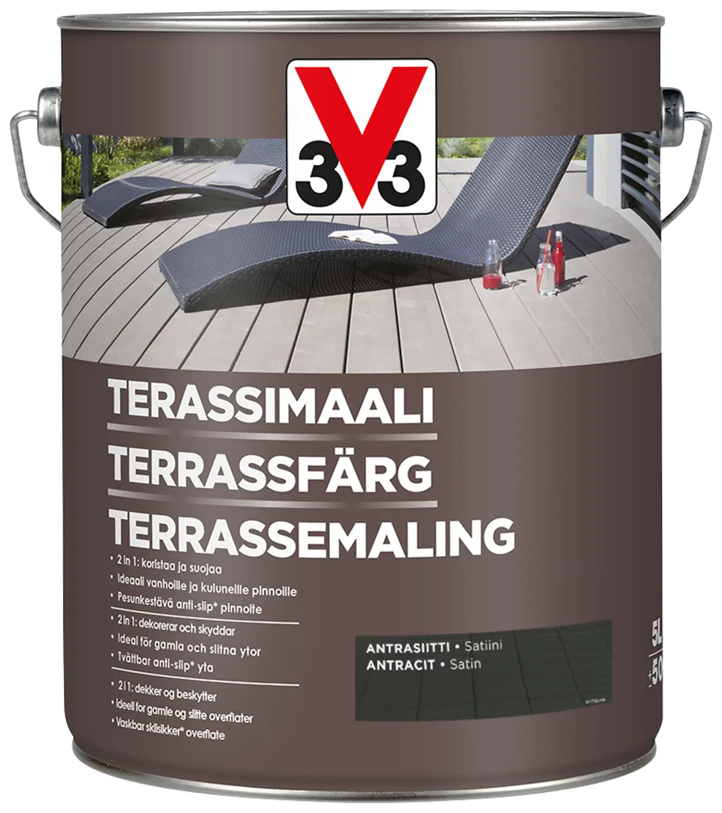 V33 Terassimaali 5L Antrasiitti - 1