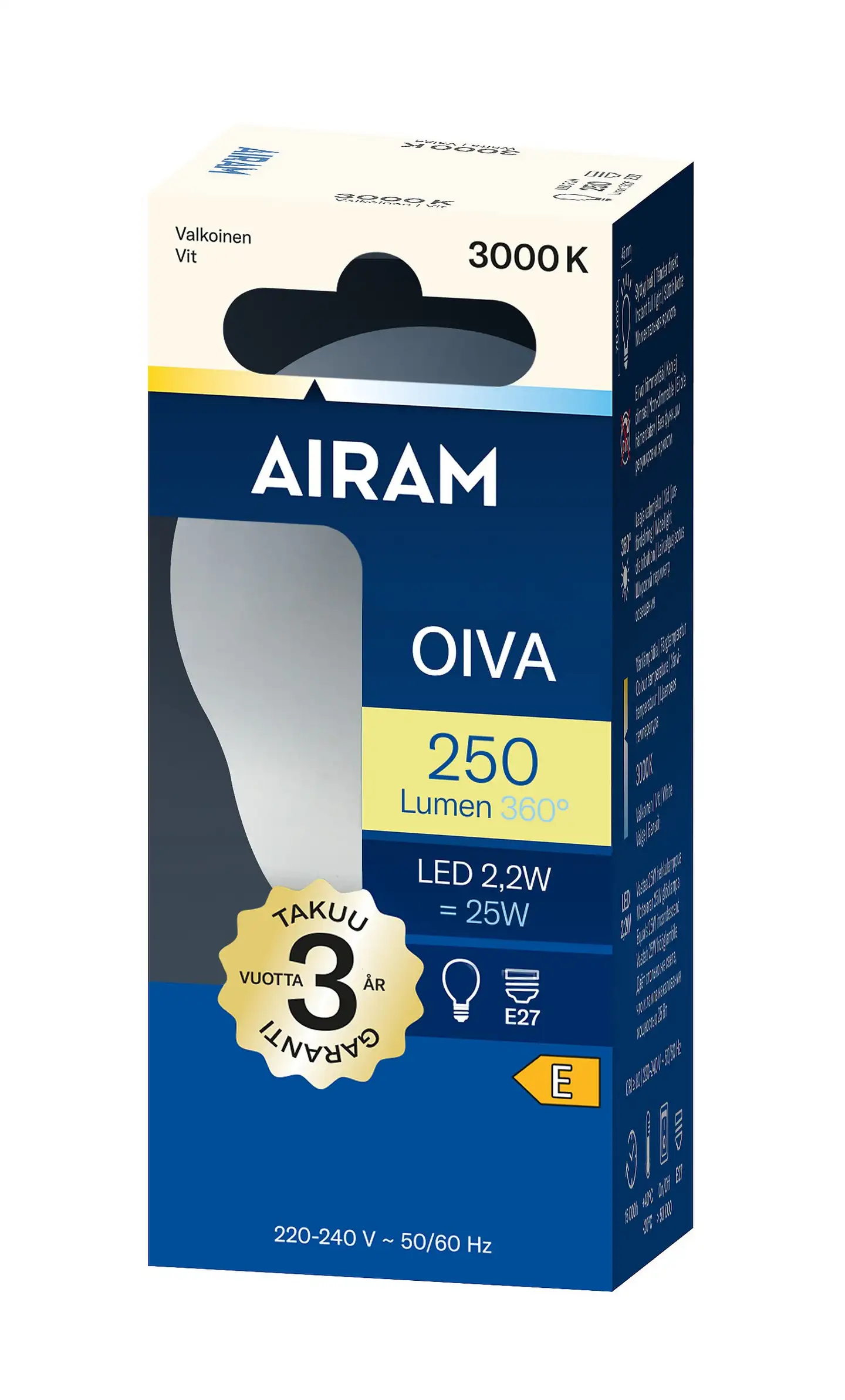 Airam LED P45 830 250lm E27 360 OIVA OP - 2