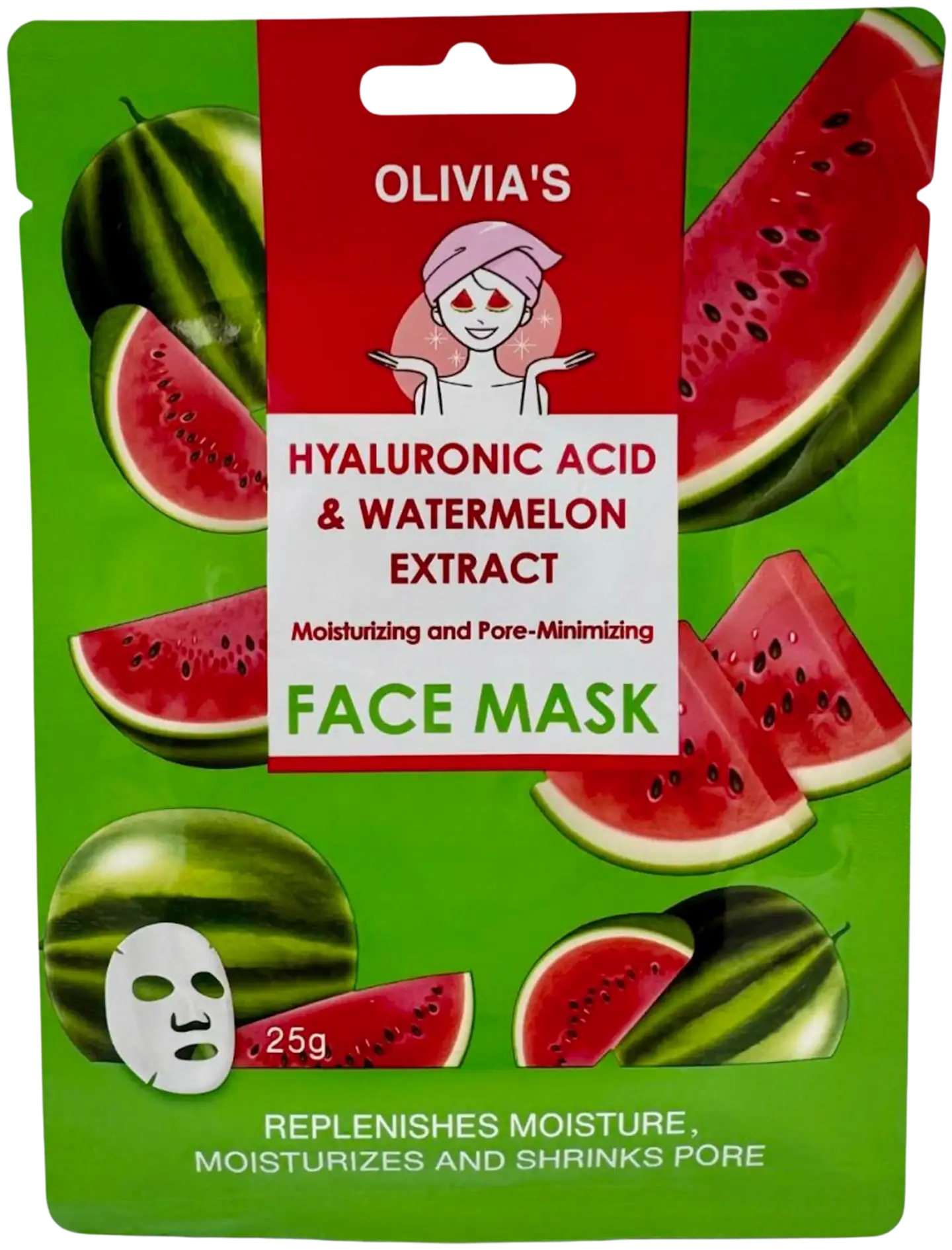 OLIVIA'S kasvonaamio hyaluroni & vesimeloni - 1