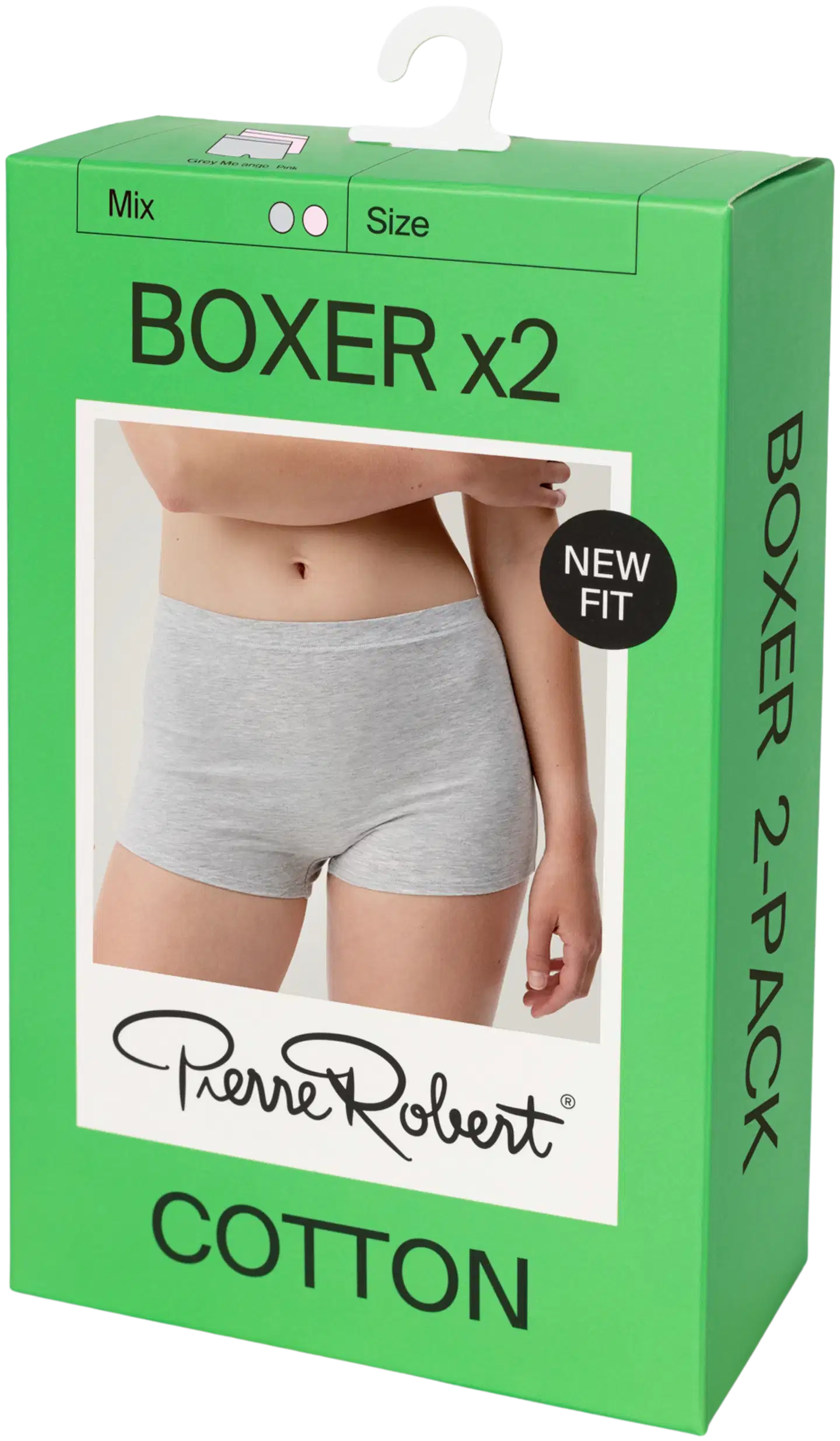 Pierre Robert naisten boxer alushousut 2-pack HU72 - Grey,Pink - 3