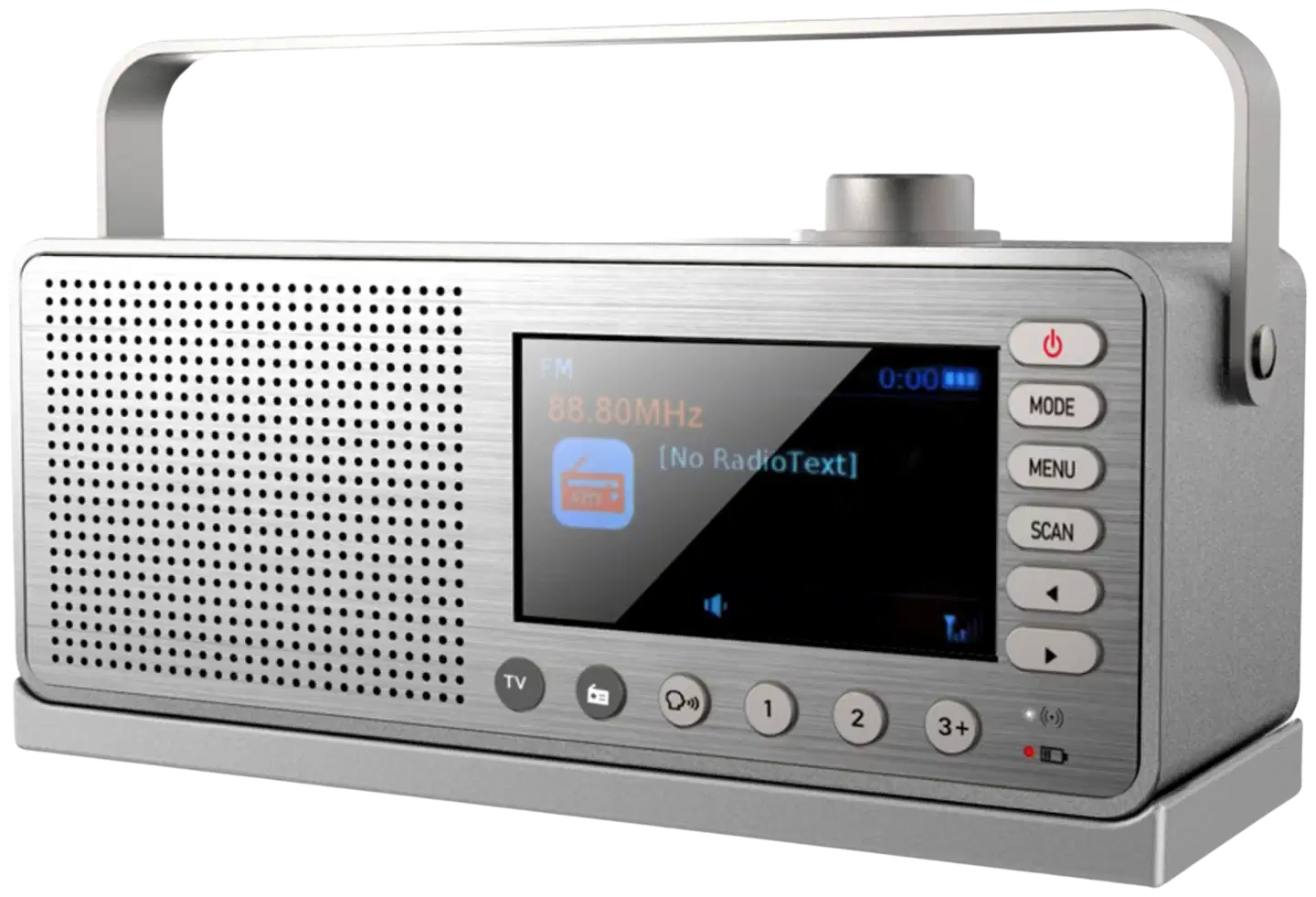 Lenco WTVR-120 DAB+/FM-radio ja TV-kaiutin lataustelakalla hopea