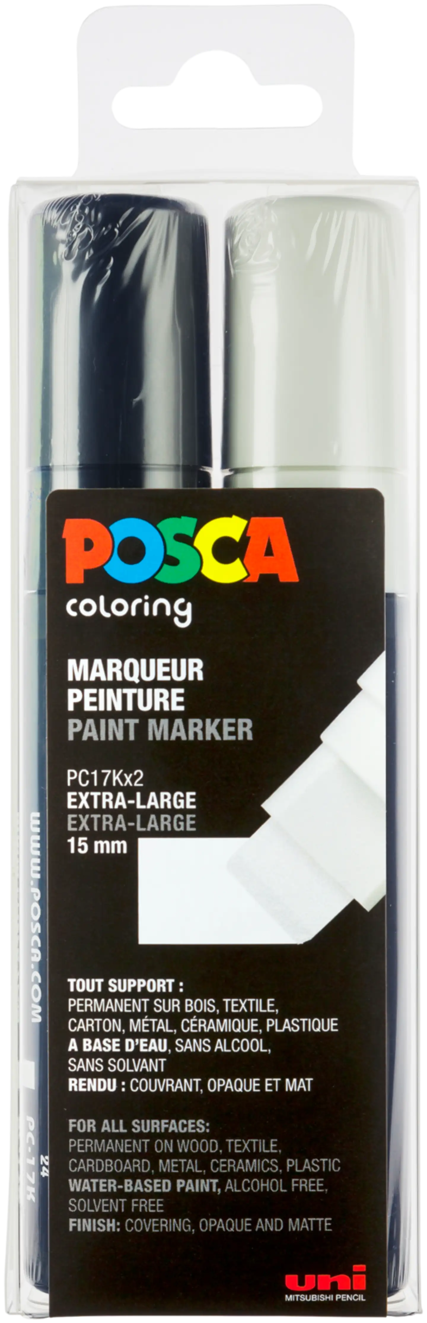 Posca Marker 2kpl PC-17K 15mm valk/musta