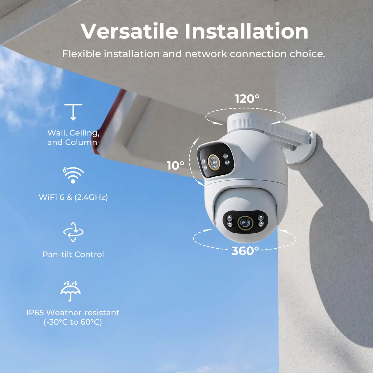 Imilab EC6 Dual 3K+3K WiFi -valvontakamera kahdella objektiivilla ulkokäyttöön CMSXJ68A - 12