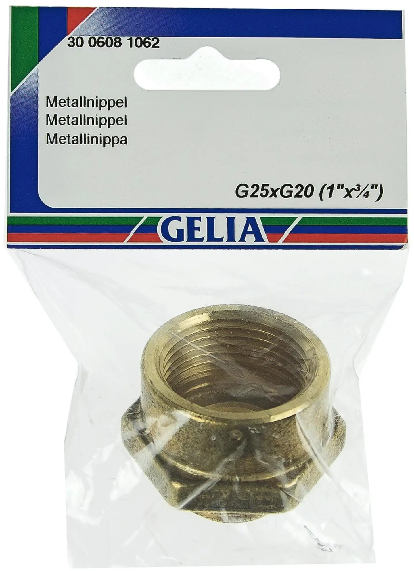 Gelia muunnosnippa sisäkierre/ulkokierre R25xR20 messinki