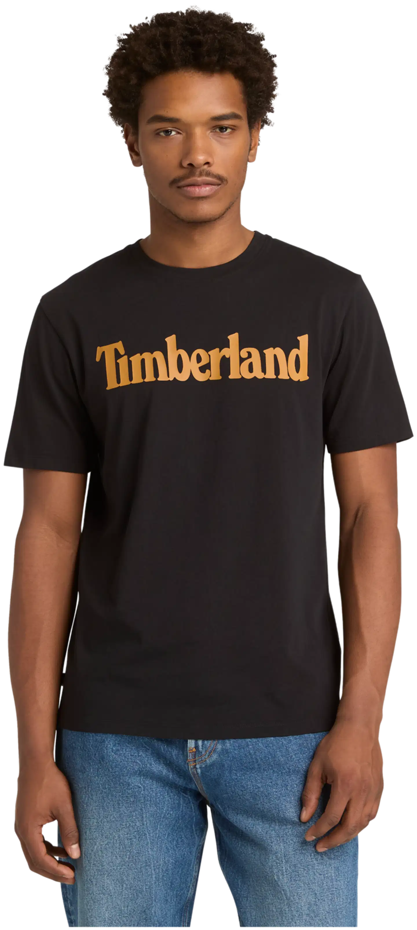 Timberland miesten t-paita Wordmark Logo - BLCK/WHEAT BOOT - 1