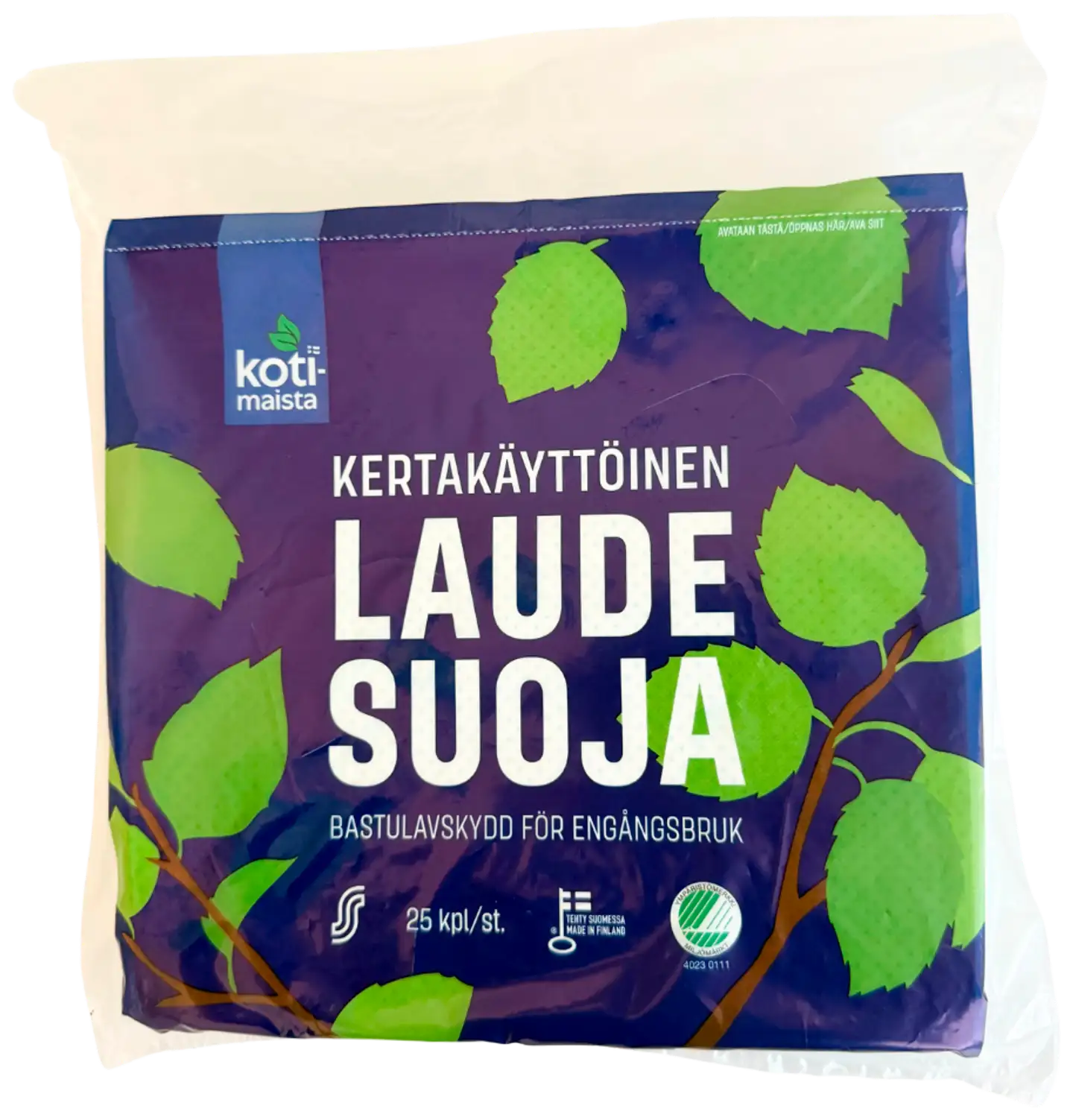 Kotimaista kertakäyttöinen laudesuoja 25 kpl