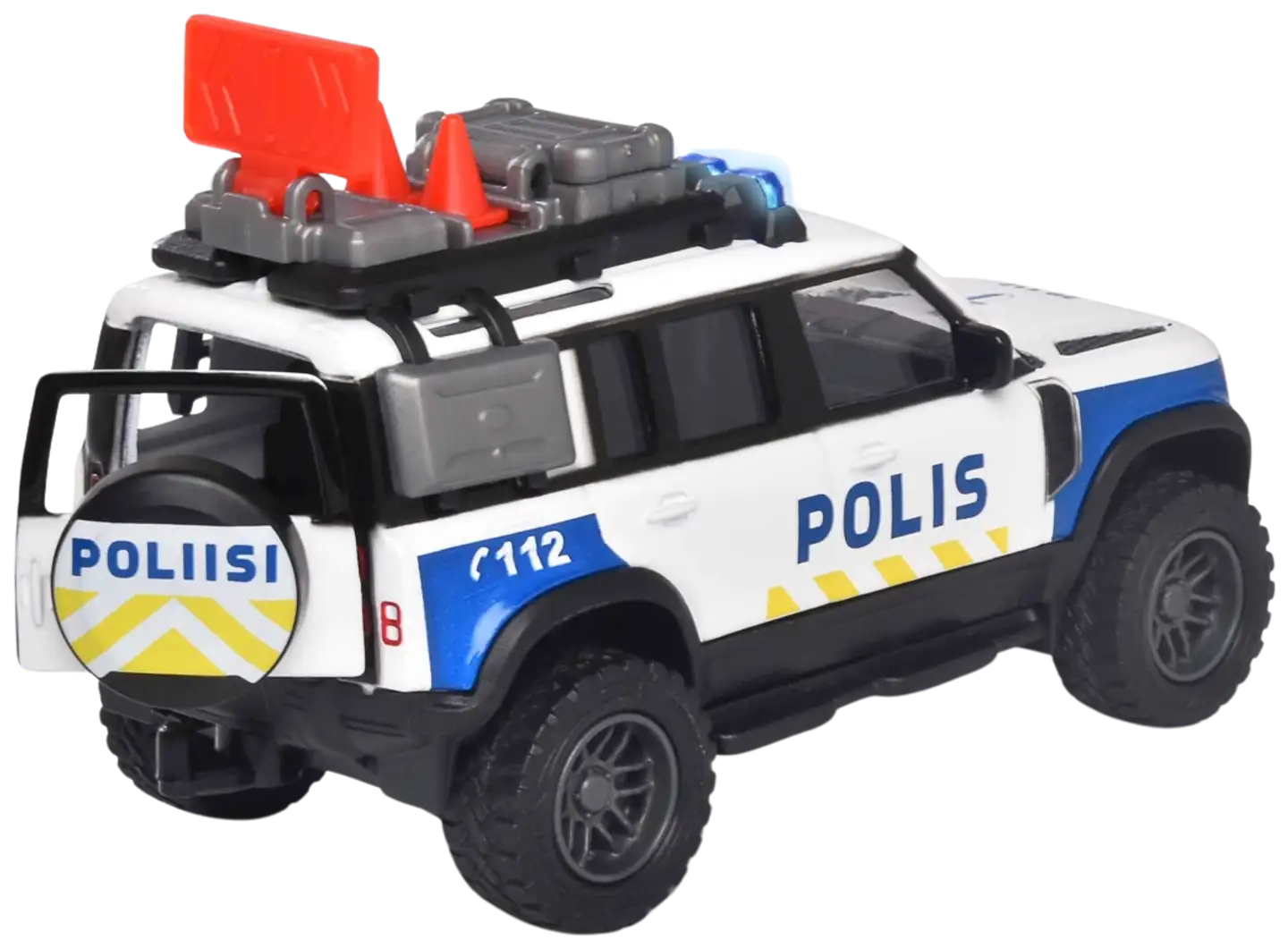 Majorette Grand Series Land Rover, suomalainen poliisiauto, valo- ja äänitoiminto, 12,5 cm - 3